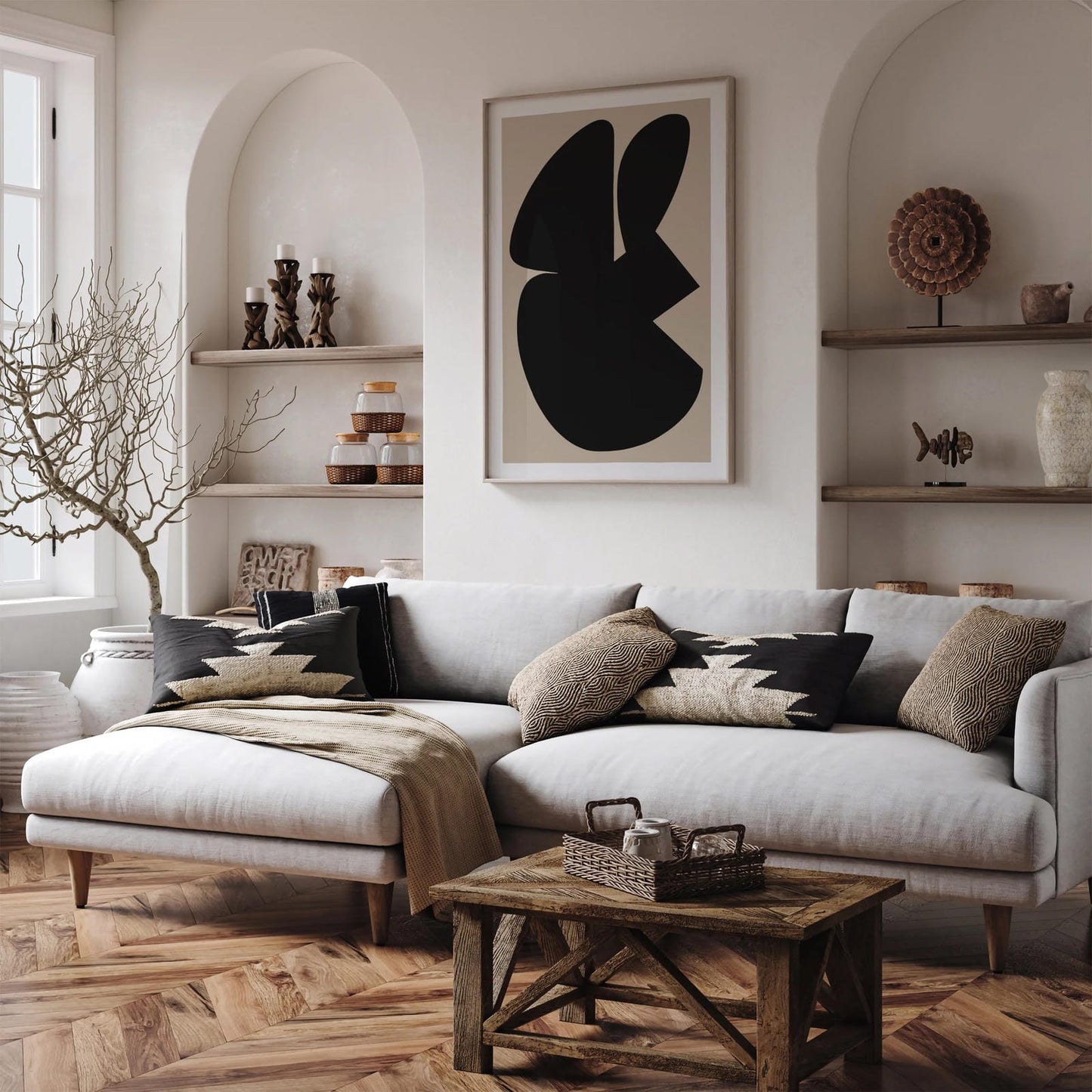 Big Black Shape Wall Art