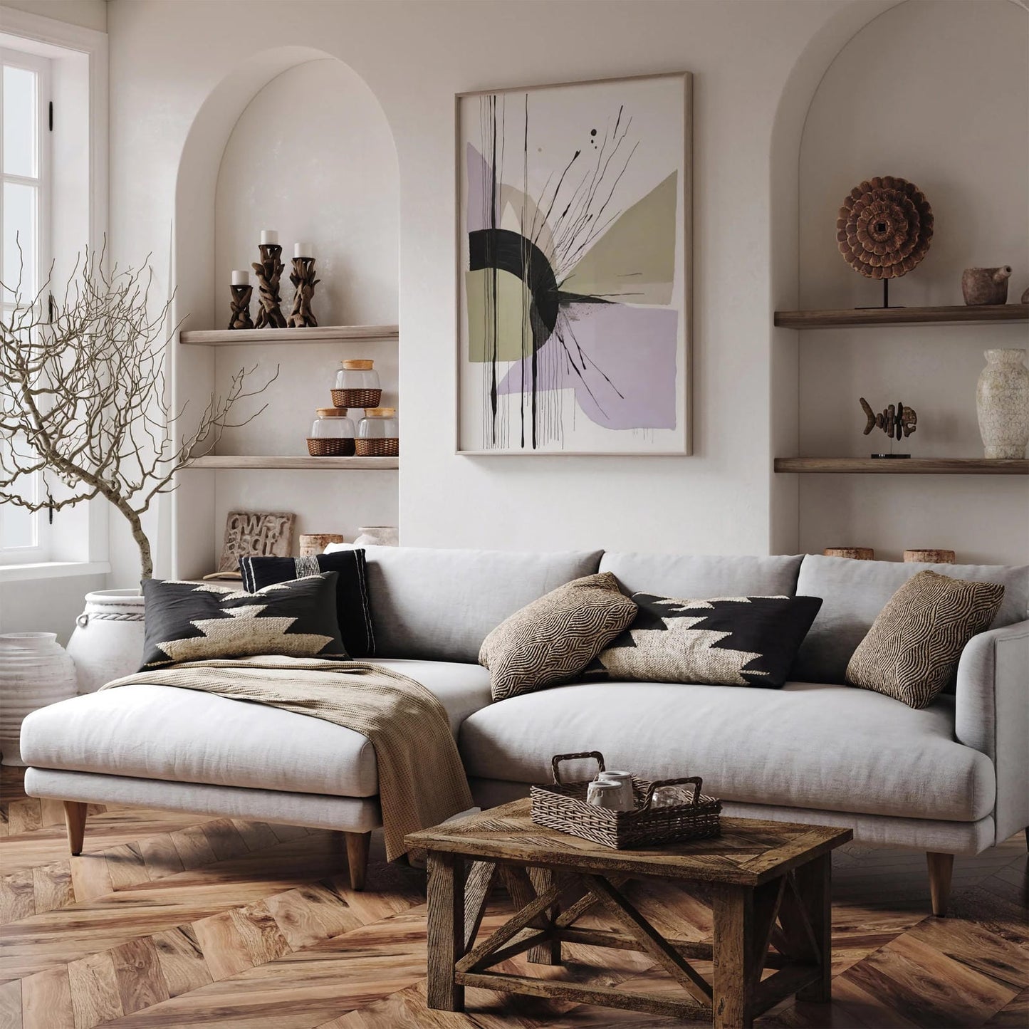 Chic Abstract Wall Art for 2024's Stylish Interiors