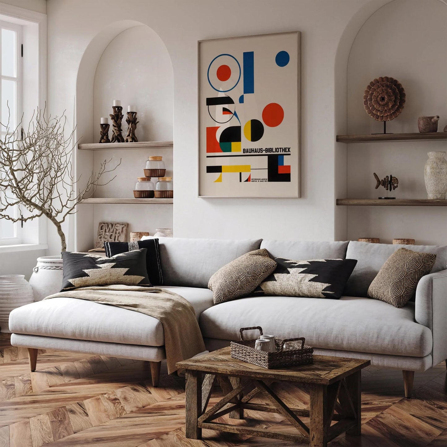 Bauhaus Retro Shapes Museum Poster