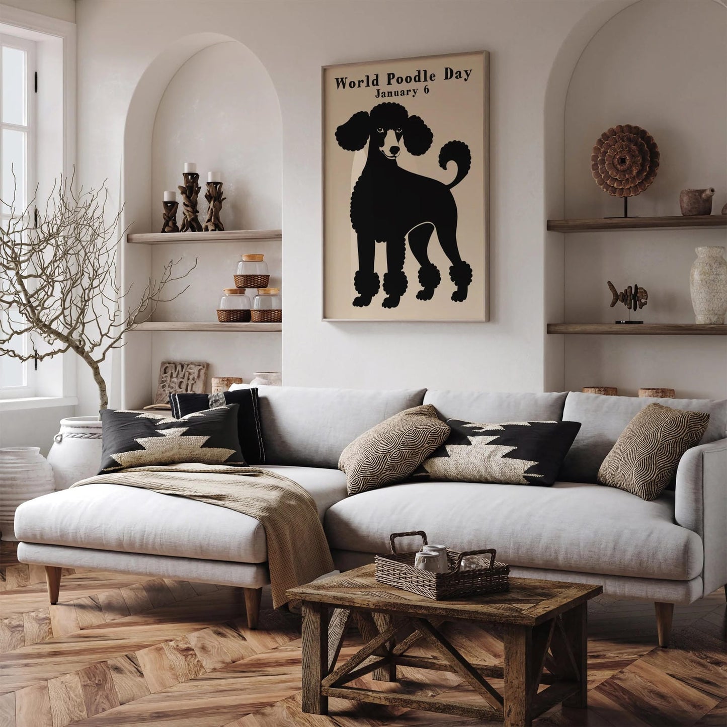 World Poodle Day Wall Art Black Dog Poster