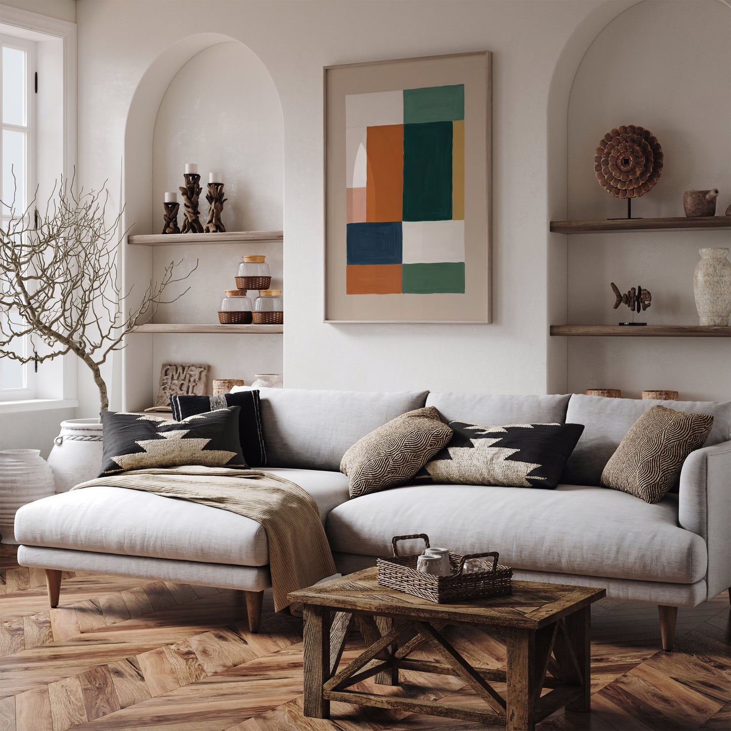 Abstract Neutral Colors Art Print 2025