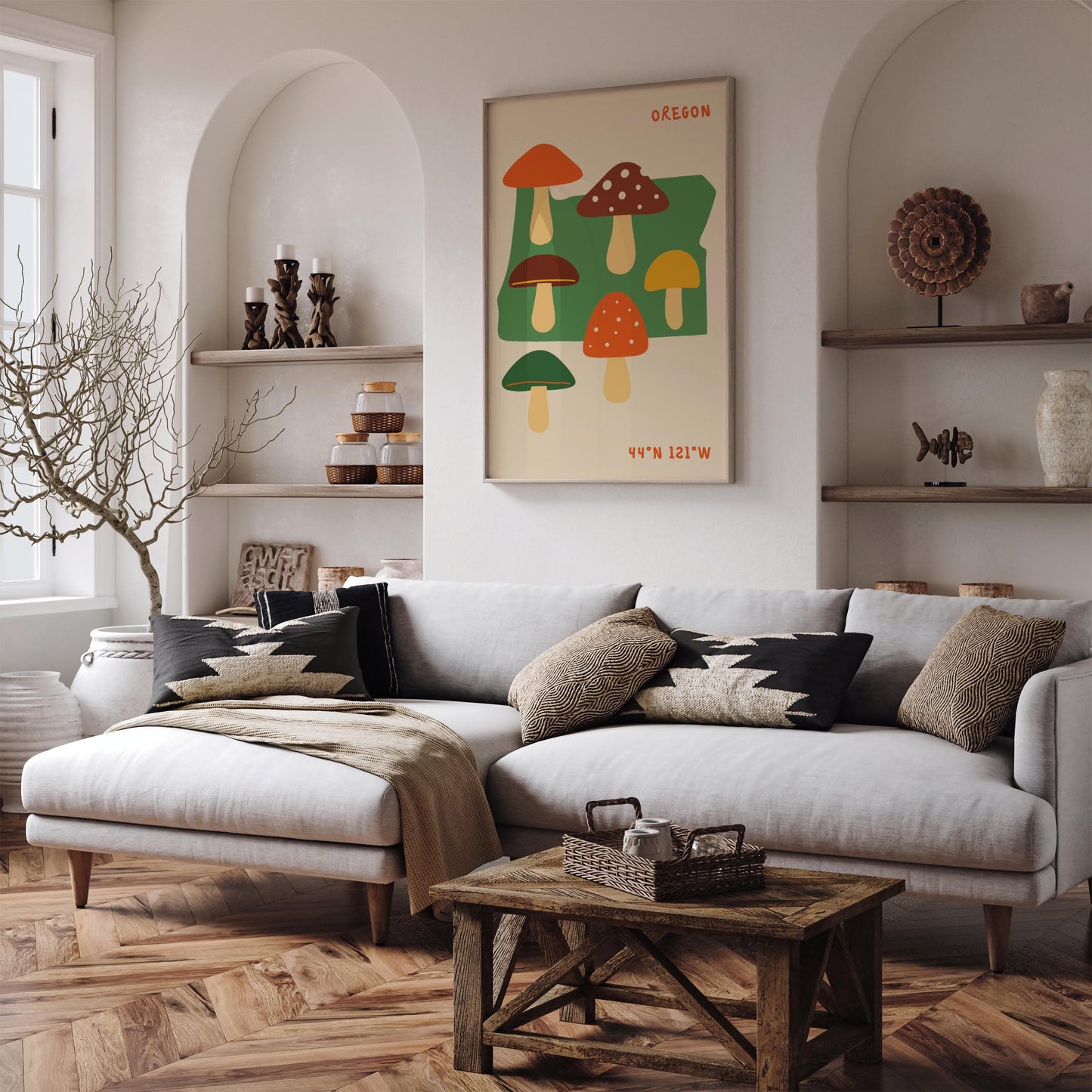 Oregon Mushrooms - Nature Travel Wall Art Print