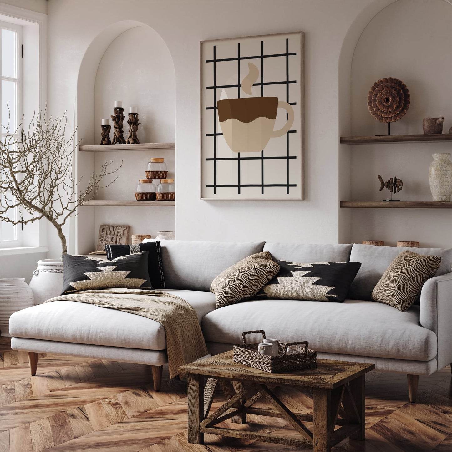 Minimalist Coffee - Scandinavian Kitchen Wall Art Print