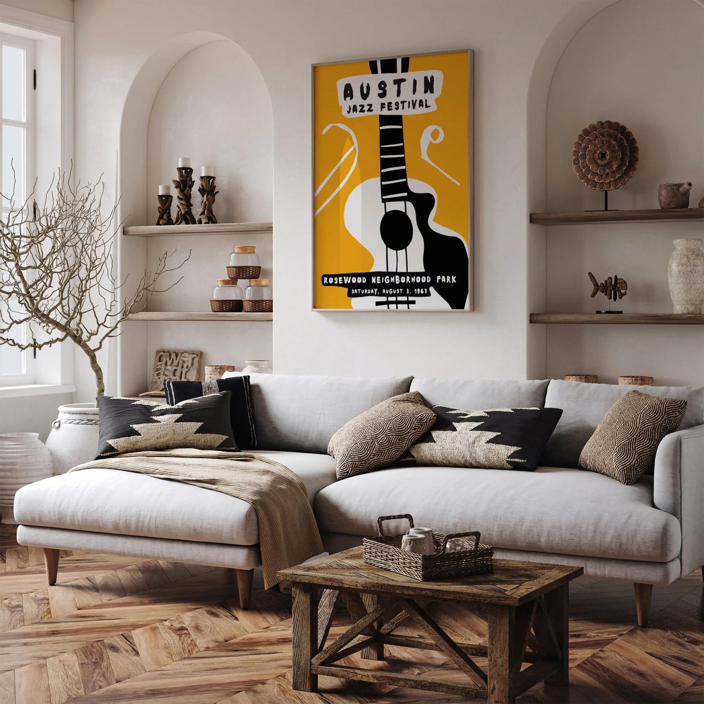 Yellow Jazz Music Retro Poster
