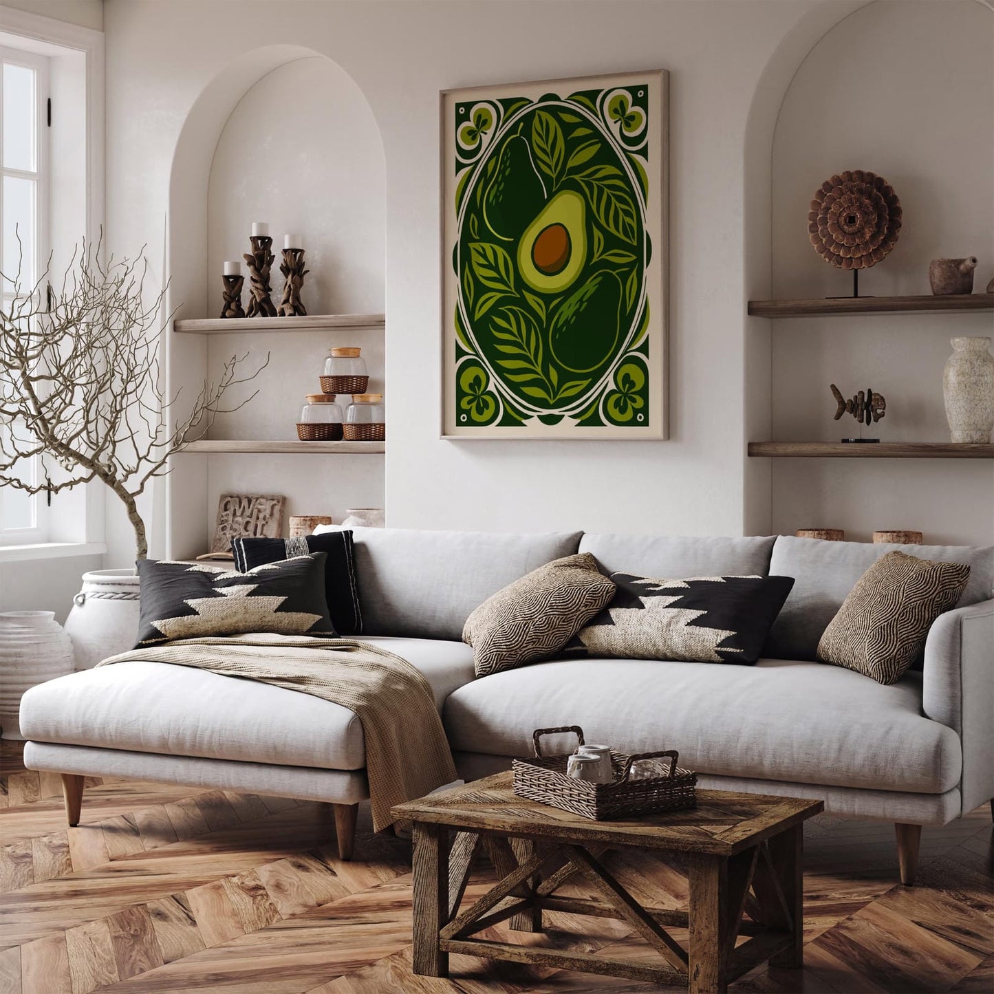 Green Rococo Avocado Poster