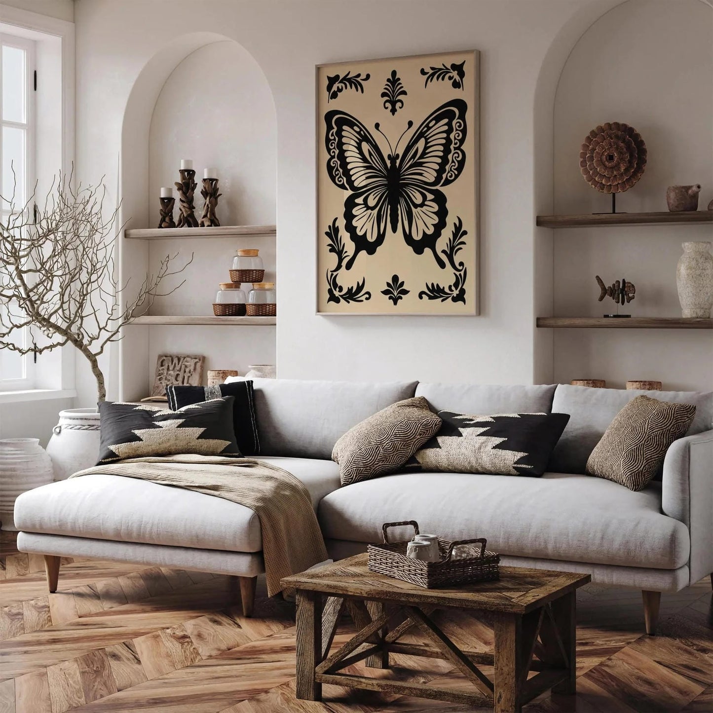 Black Butterly Eclectic Wall Art Print