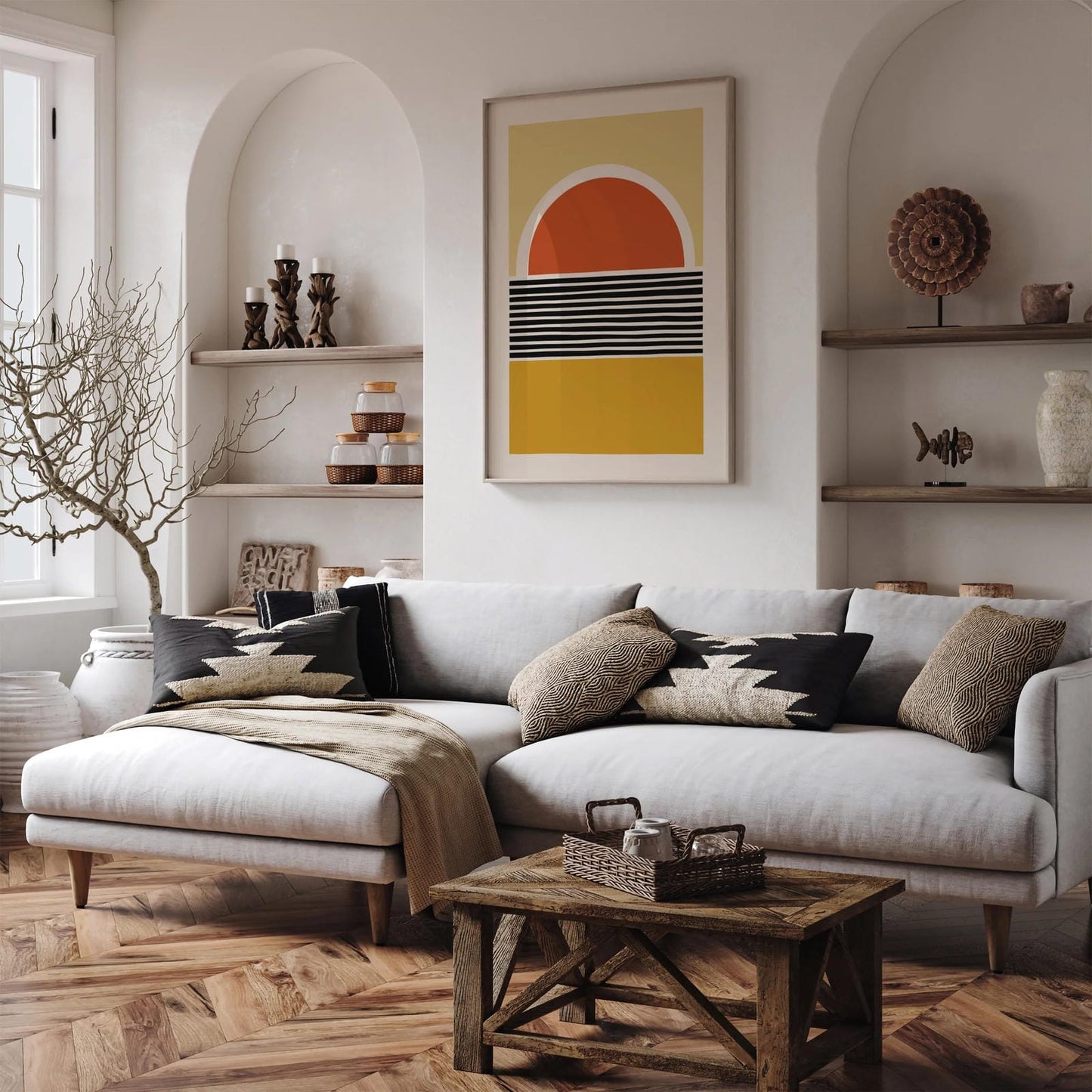 Mid Century Modern Sun Art Print