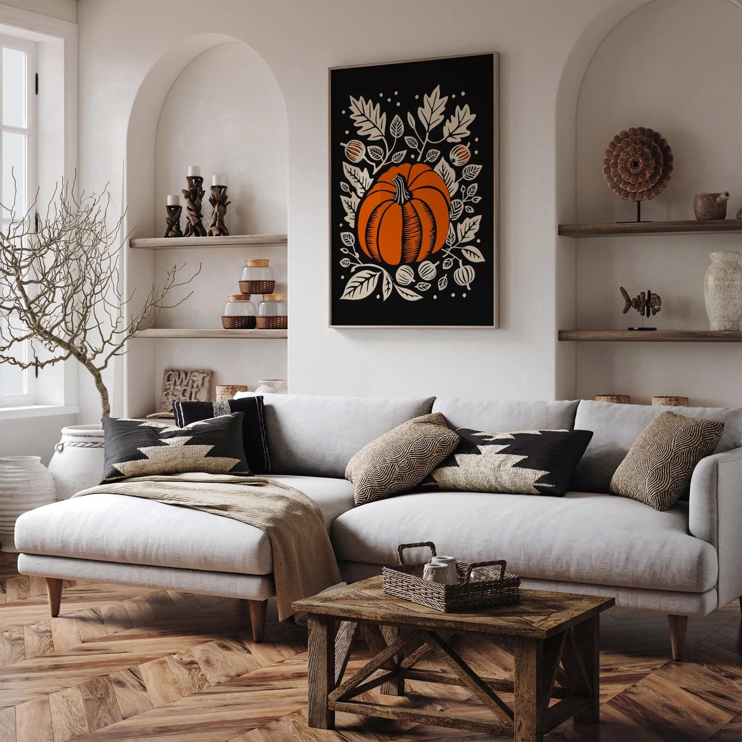 Black Fall Home Decor Art Print