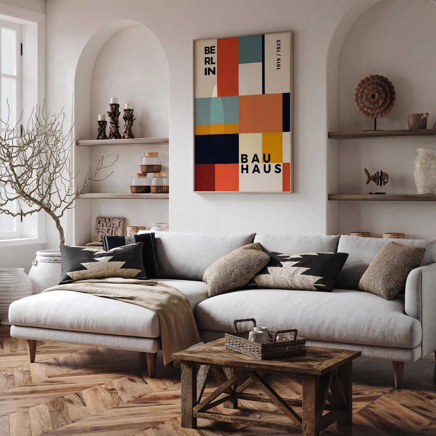 Retro Colors Bauhaus Geometric Poster