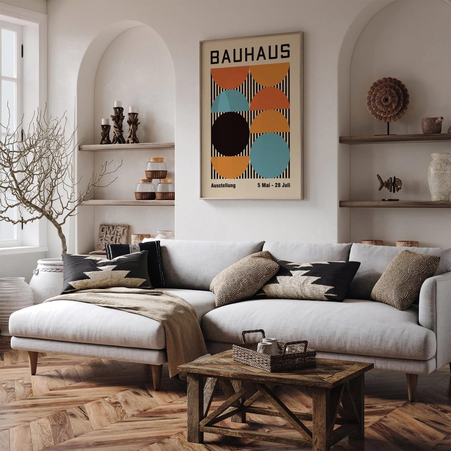 Bauhaus Circles Retro Poster