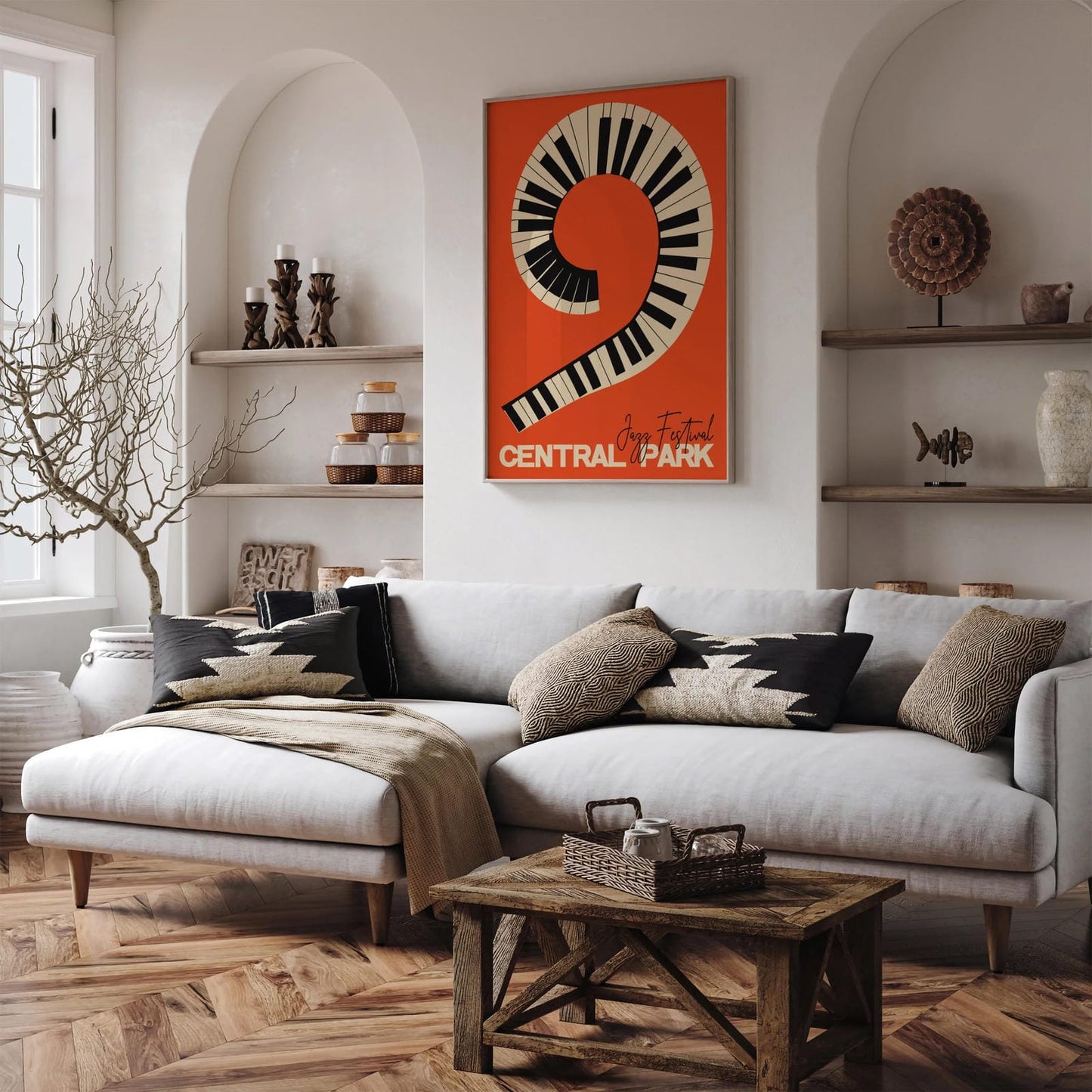 Central Park Jazz Festival Orange Poster