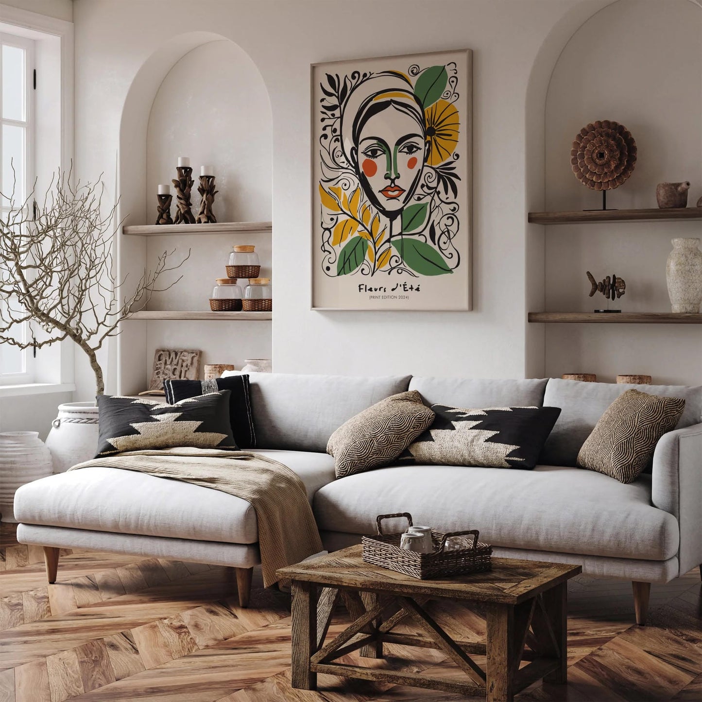 Woman in Flowers Wall Art