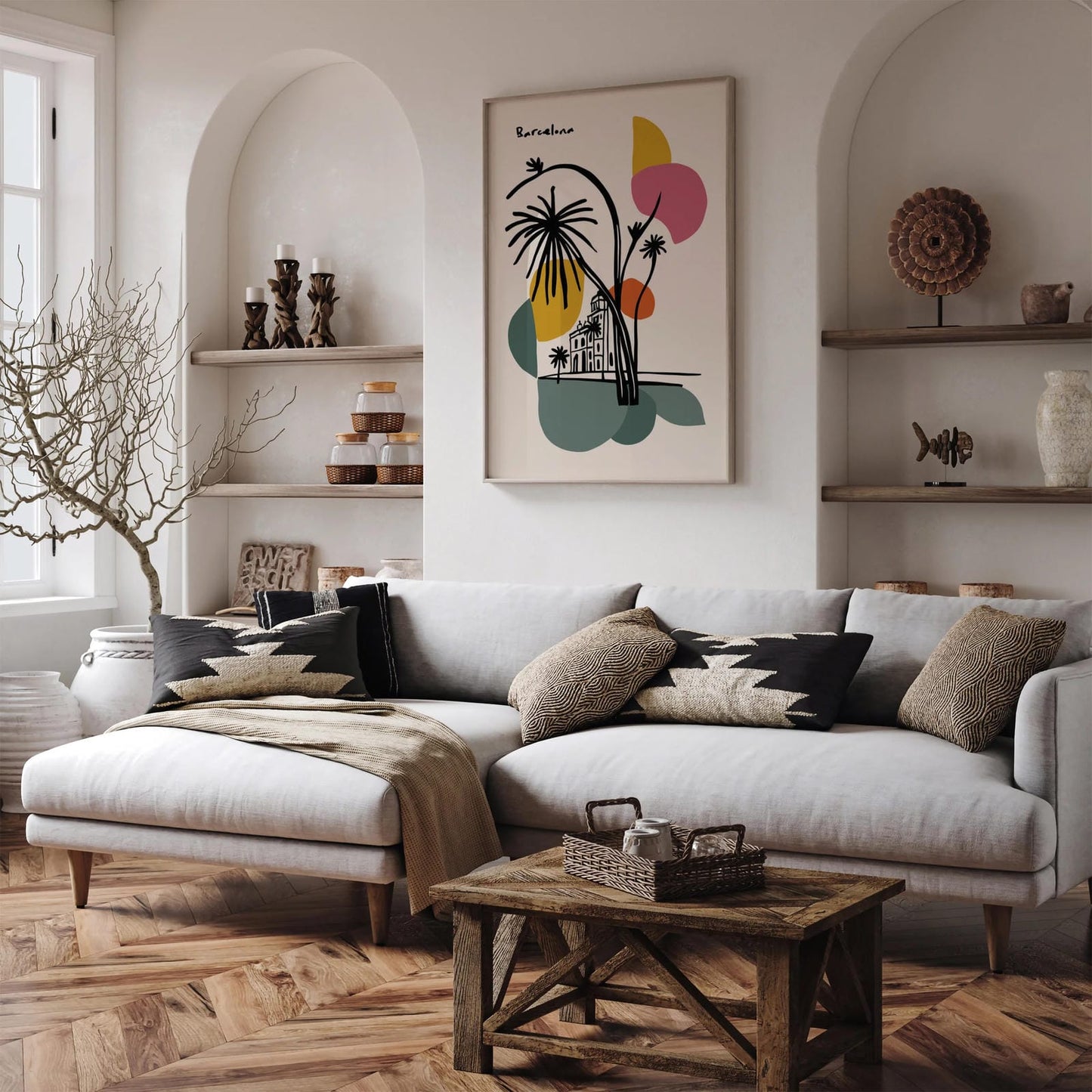 Barcelona Mid Century Modern Poster