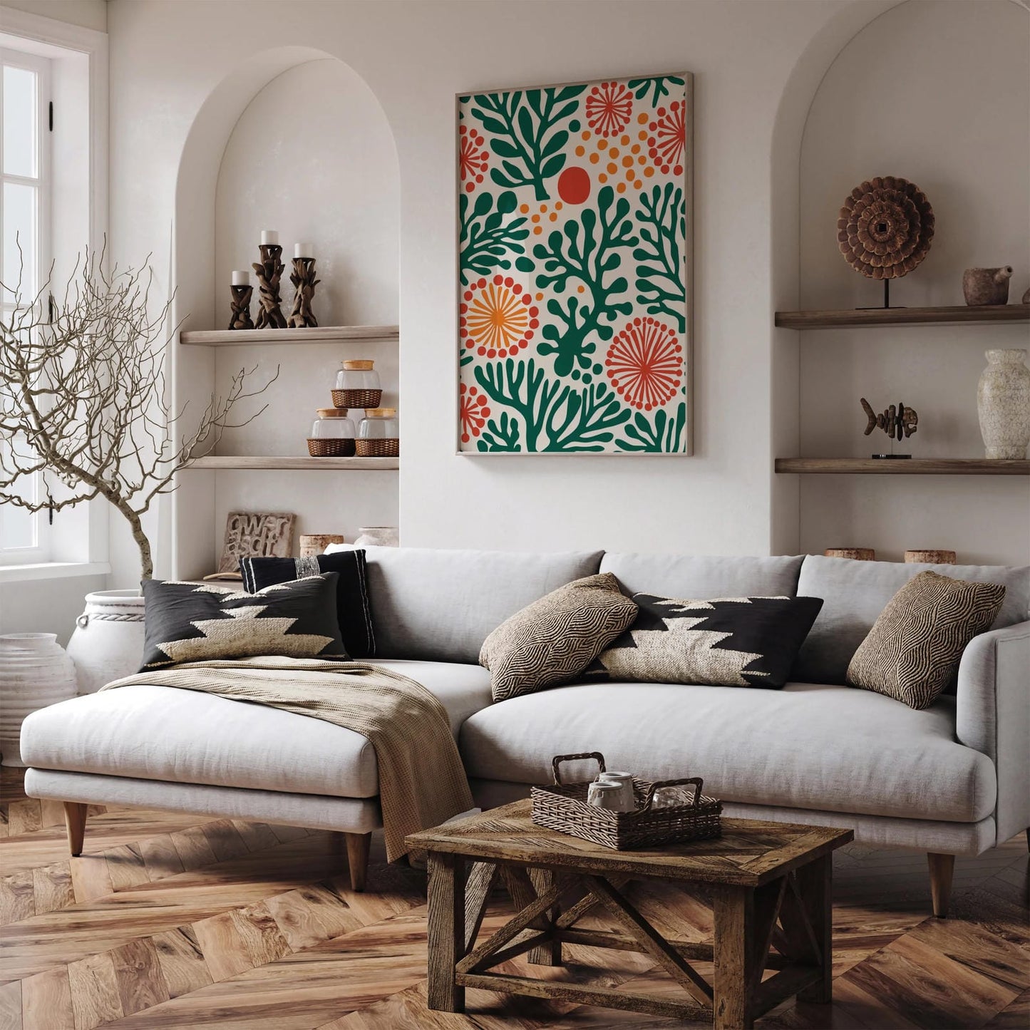 Green Abstract Botanical Art Print