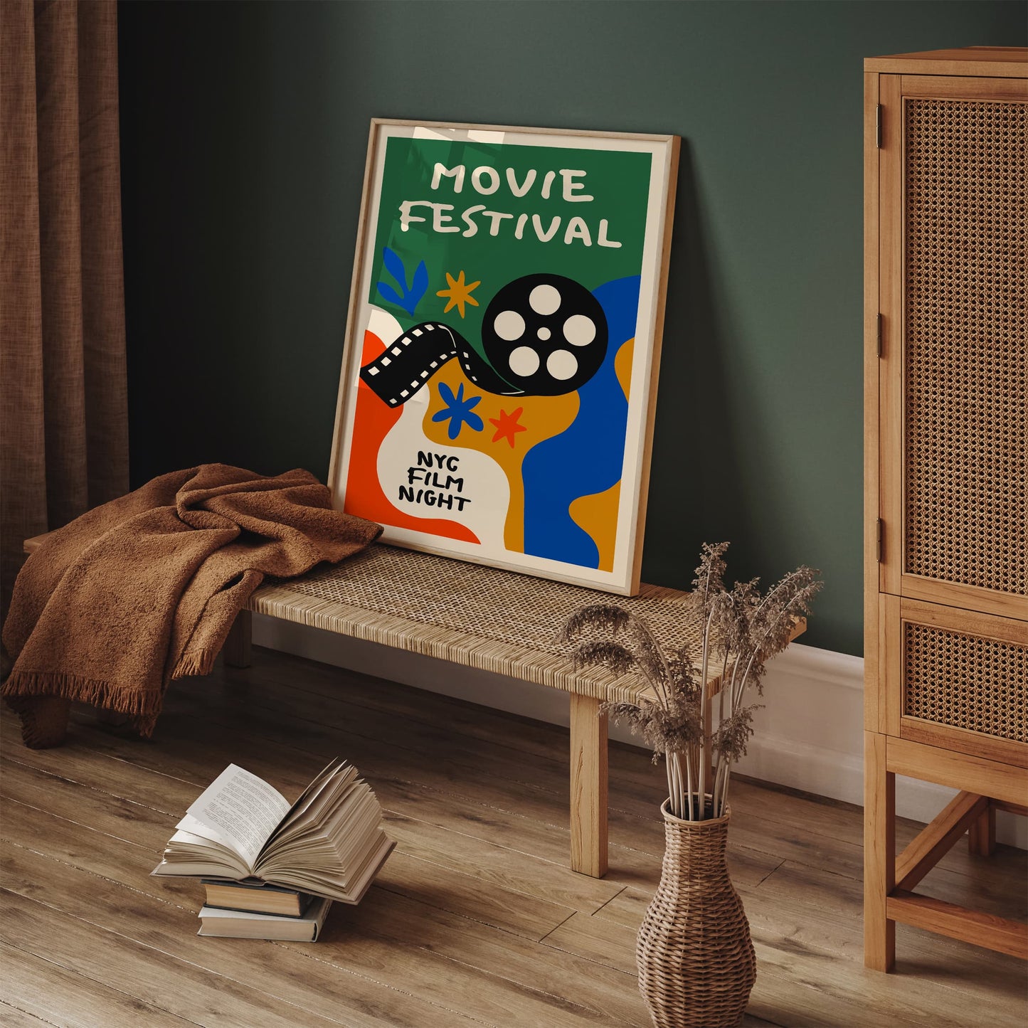 Modern Abstract NYC Film Night Festival Poster