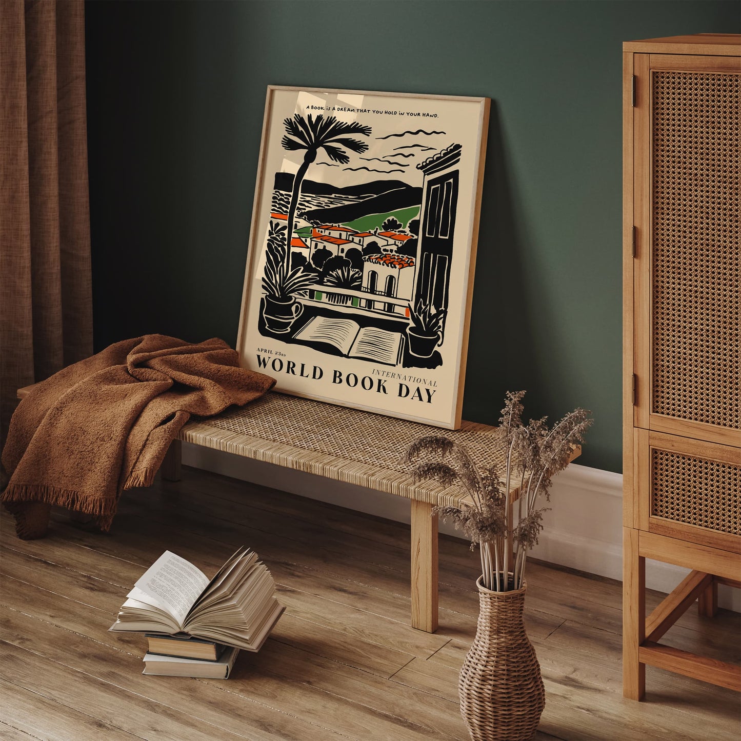 Book Day Vintage Landscape Poster