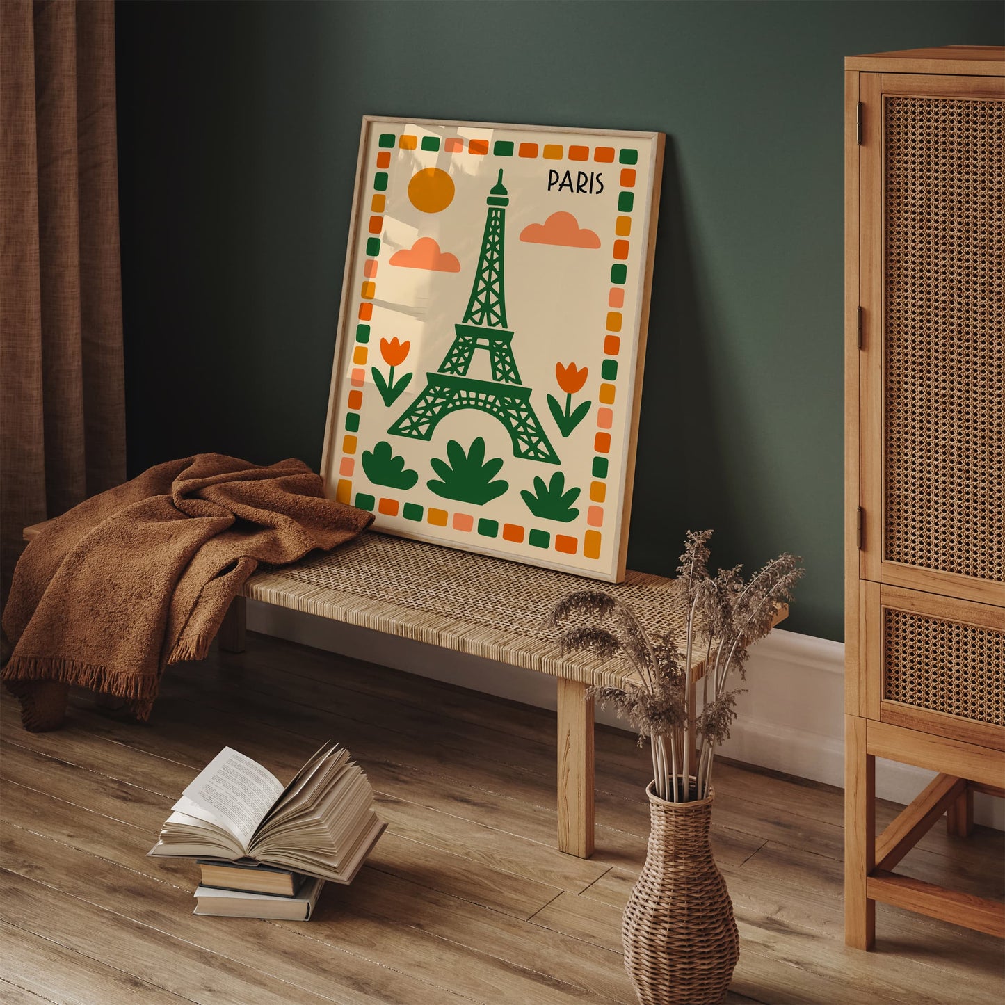 Mid Century Modern Paris - Eiffel Tower Wall Art Print