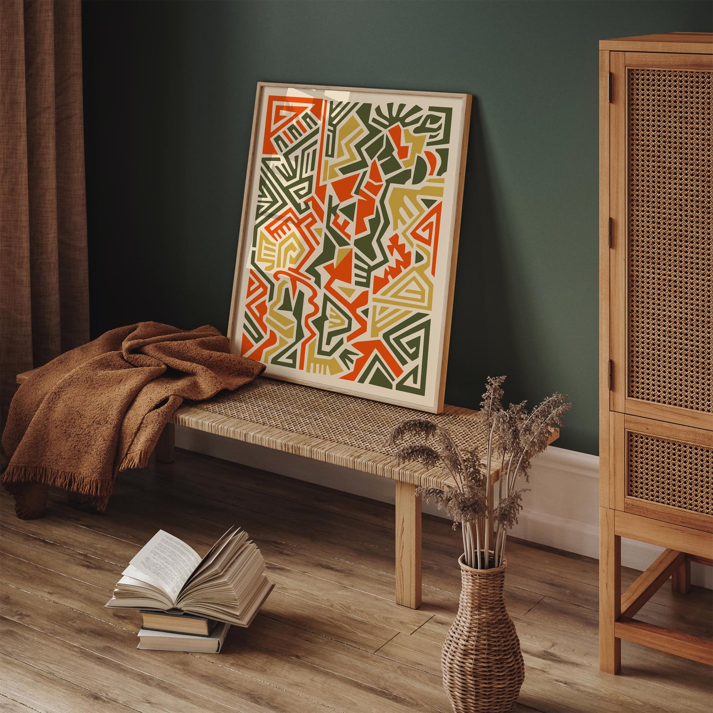 Boho African Maze Abstract Poster