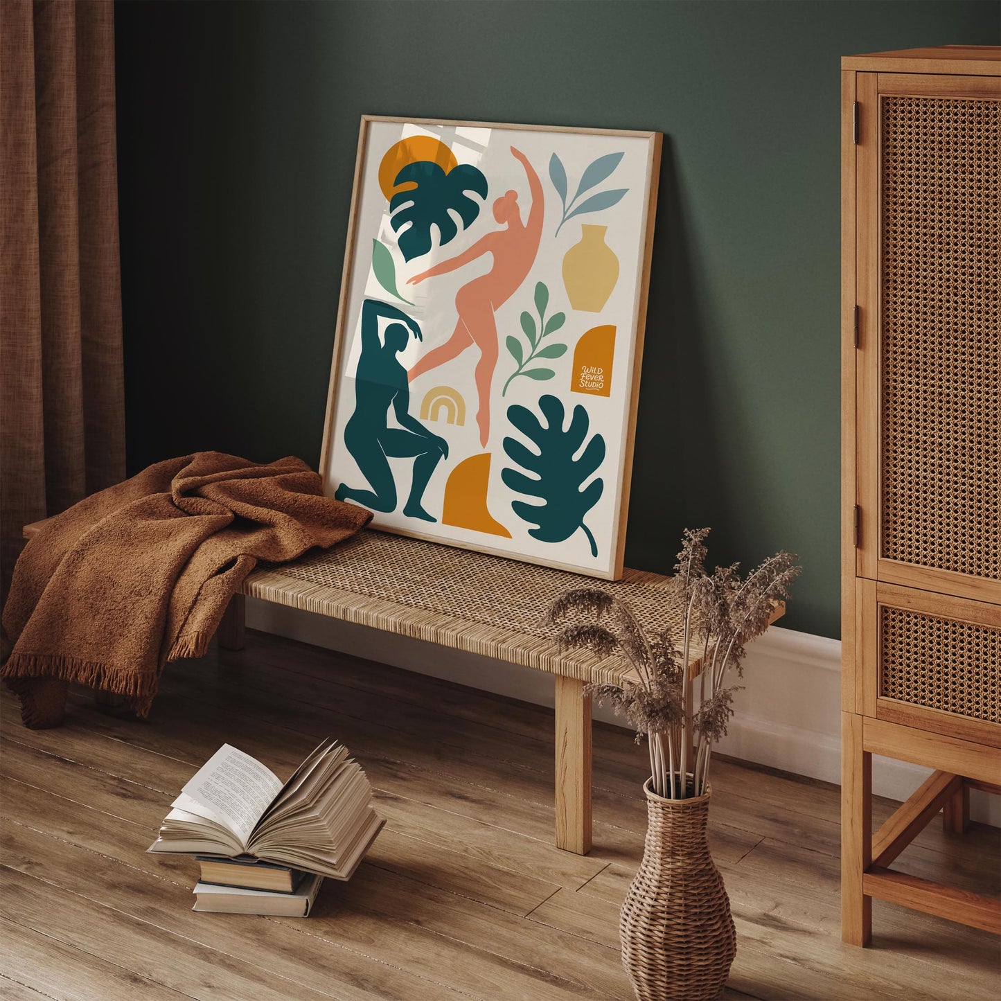 Abstract Dance - Modern Boho Minimal Figurative Wall Art Print