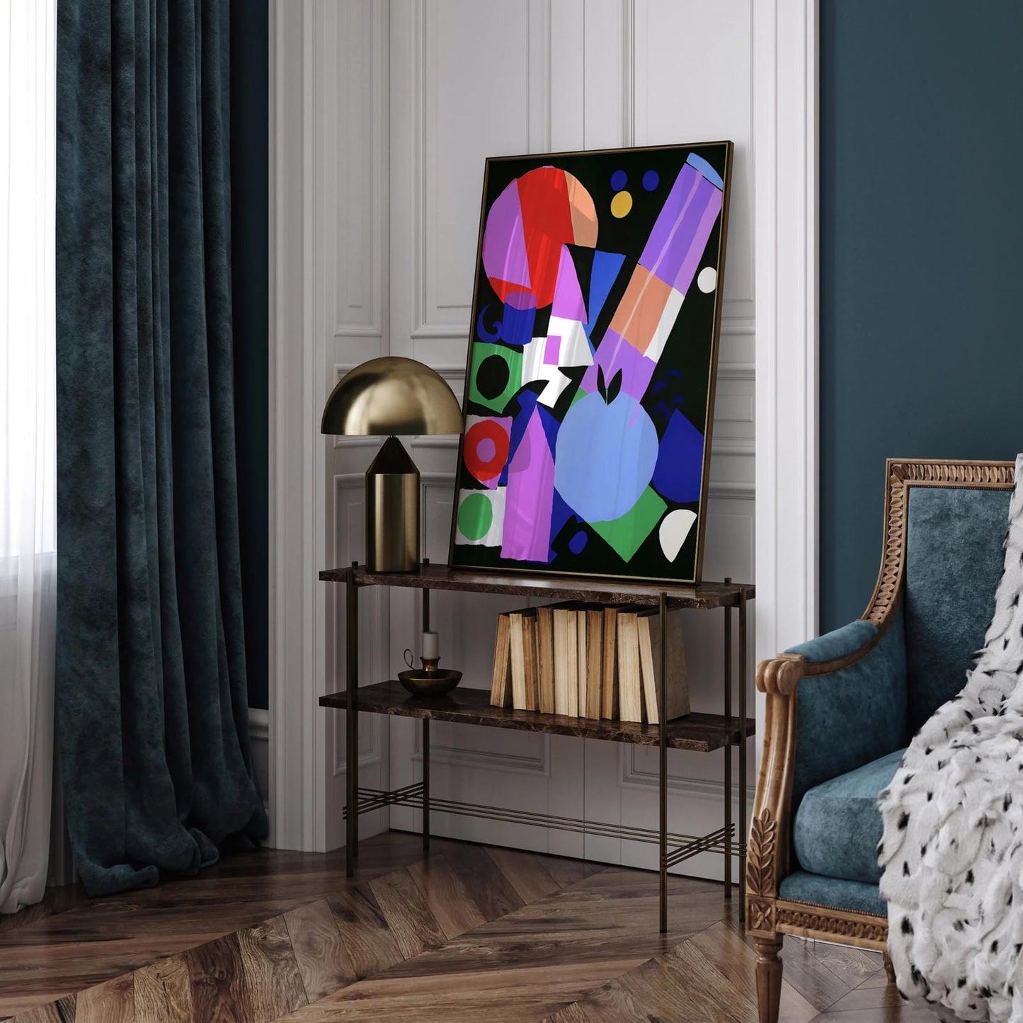 Dark Mood Mid-Century Modern Wall Art Poster
