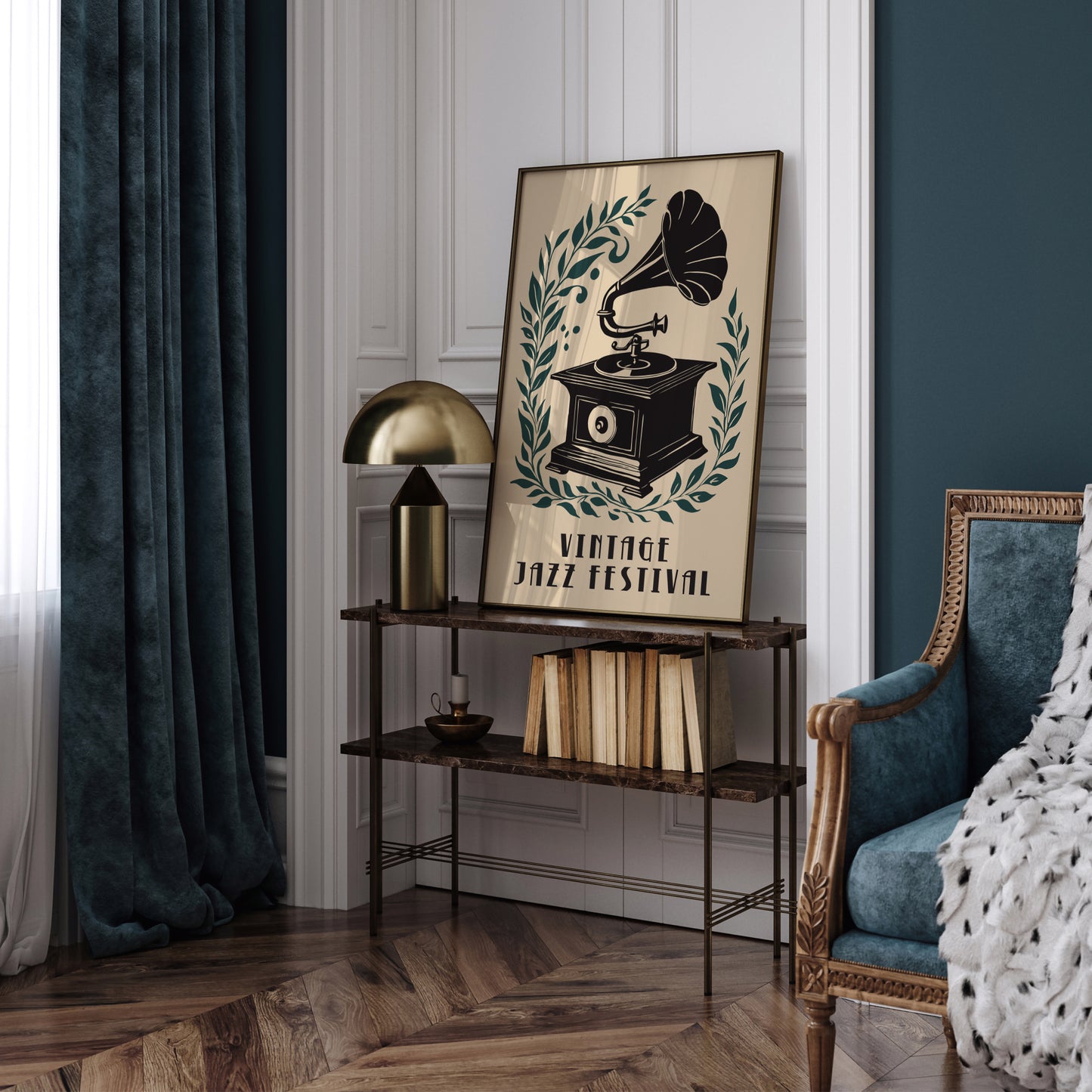 Vintage Jazz Festival Gramophone Art Print