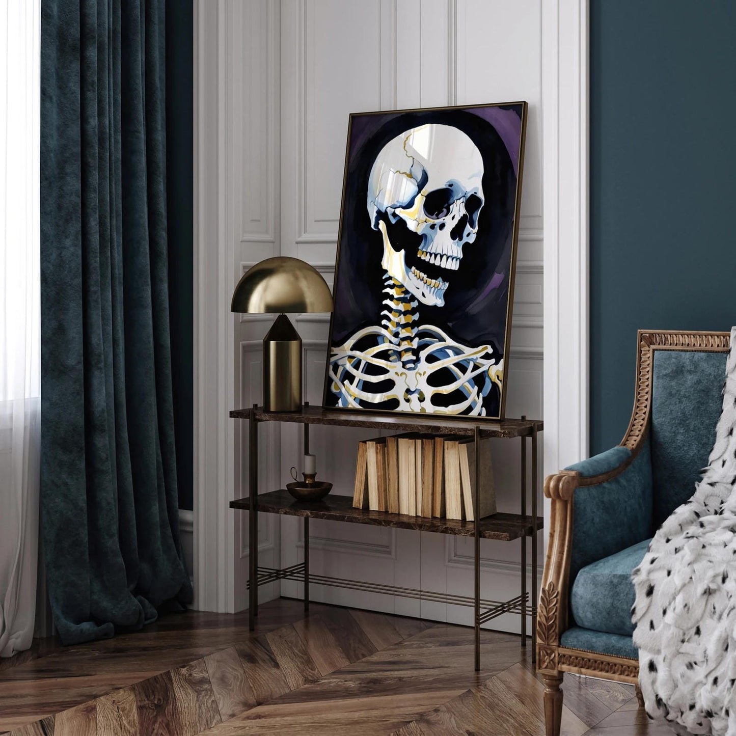 Skeleton Halloween Home Decor Print