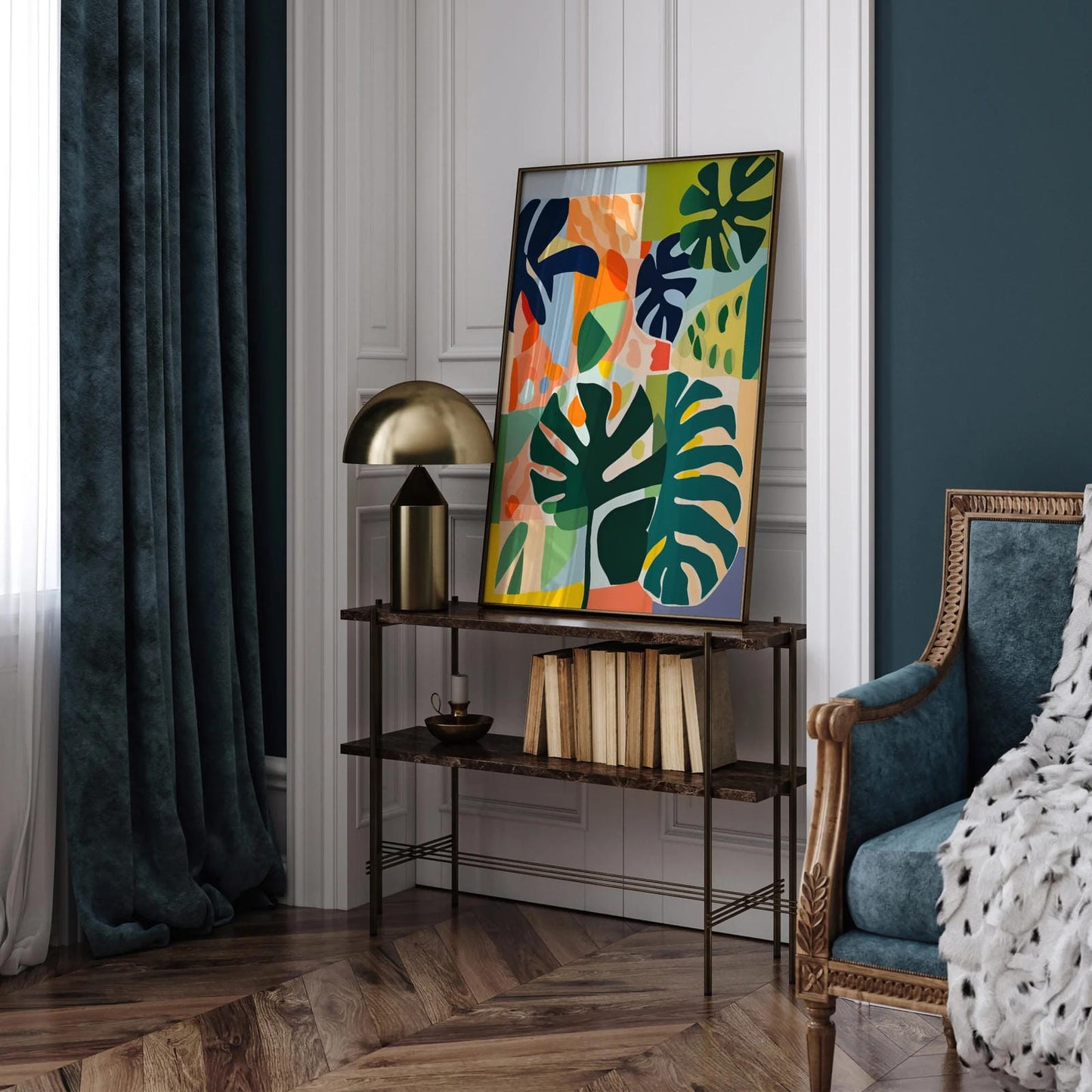 Colorful Monstera Leaves Art Print