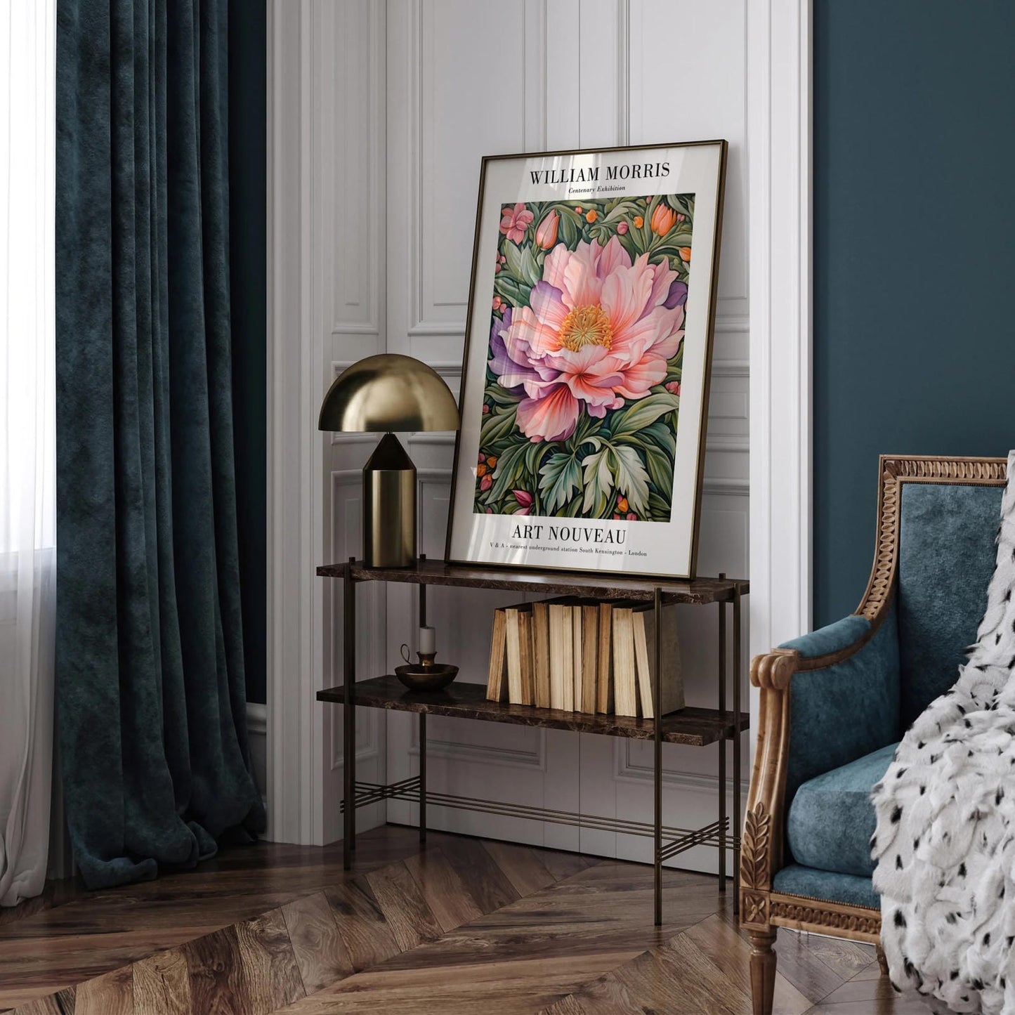 W. Morris Big Pink Flower Poster