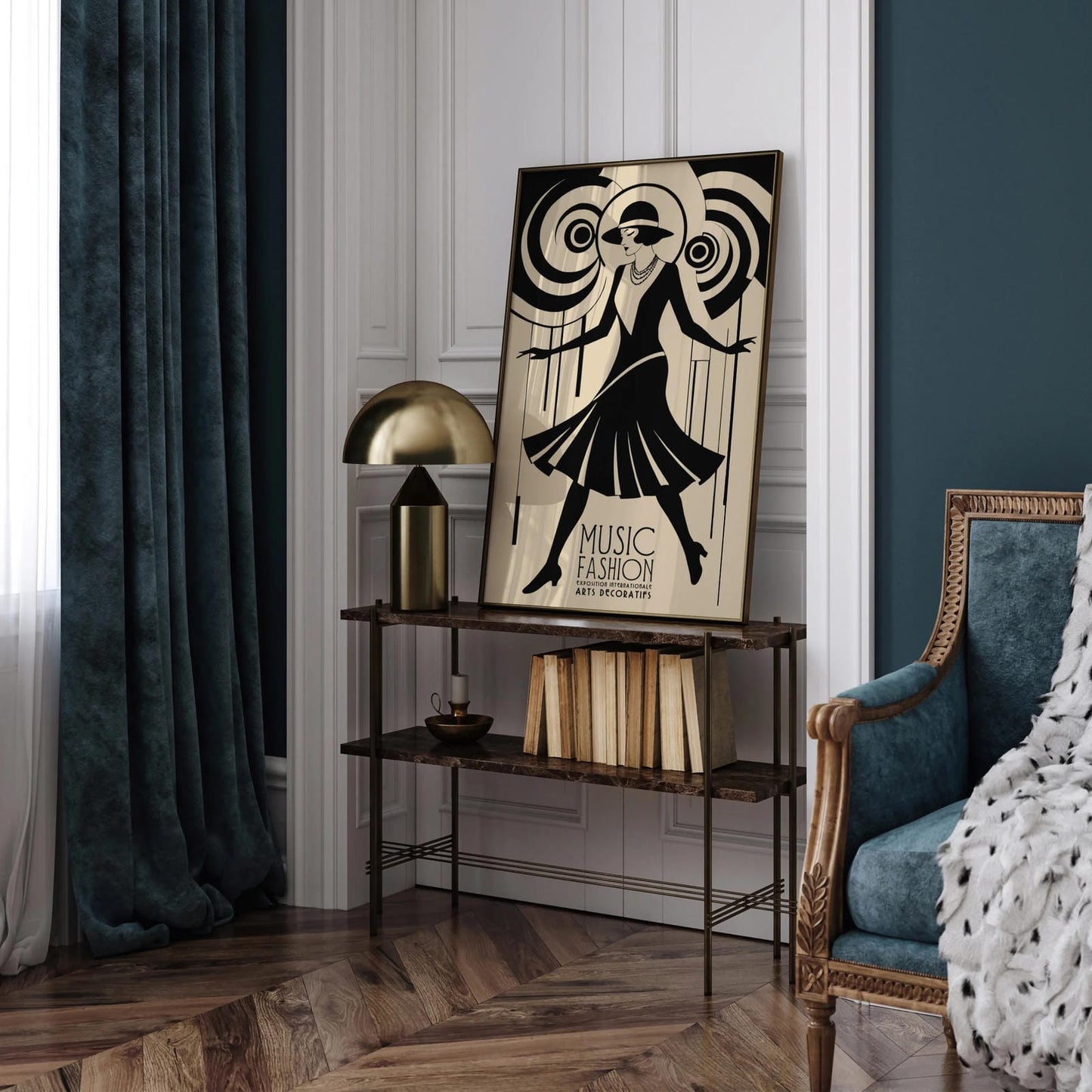 Music Fashion Art Deco Woman Poster