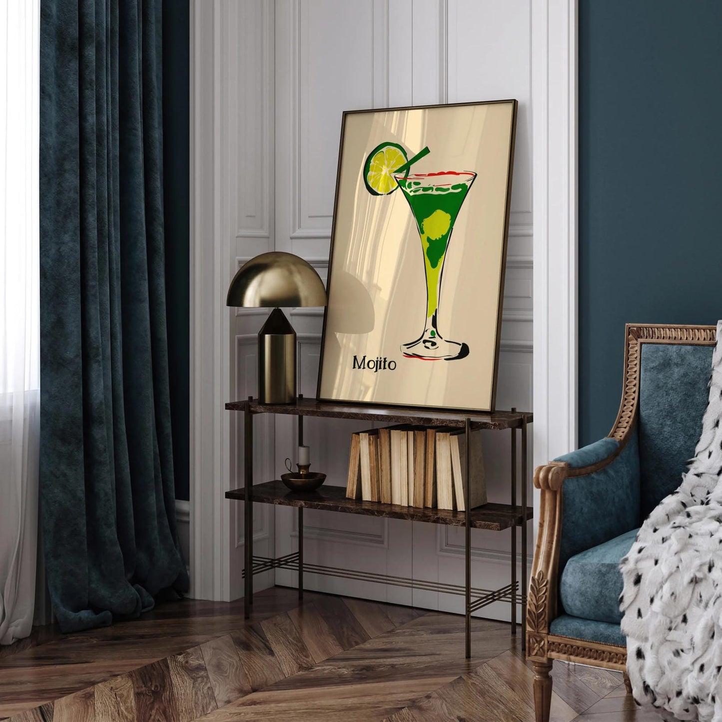 Mojito Cocktail Retro Poster