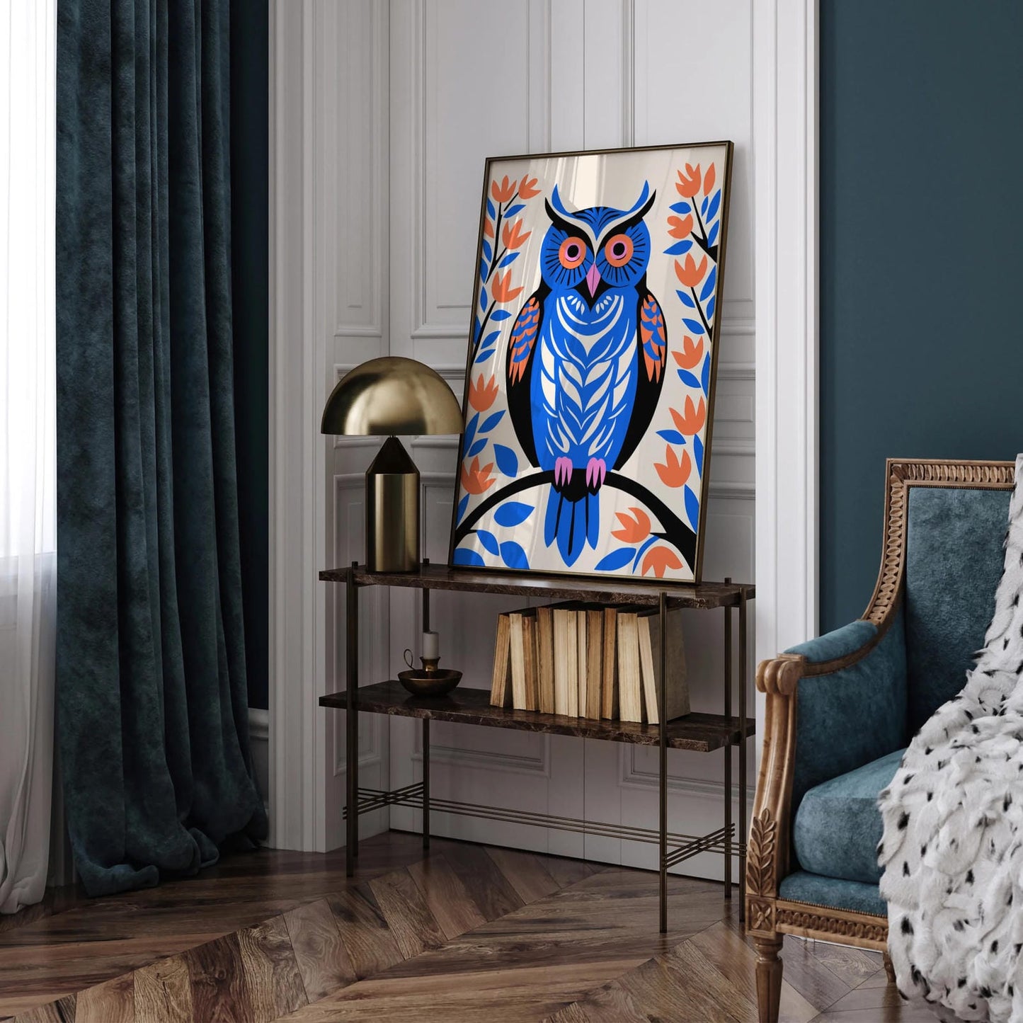 Funny Owl Art Print for Kids Room Decor