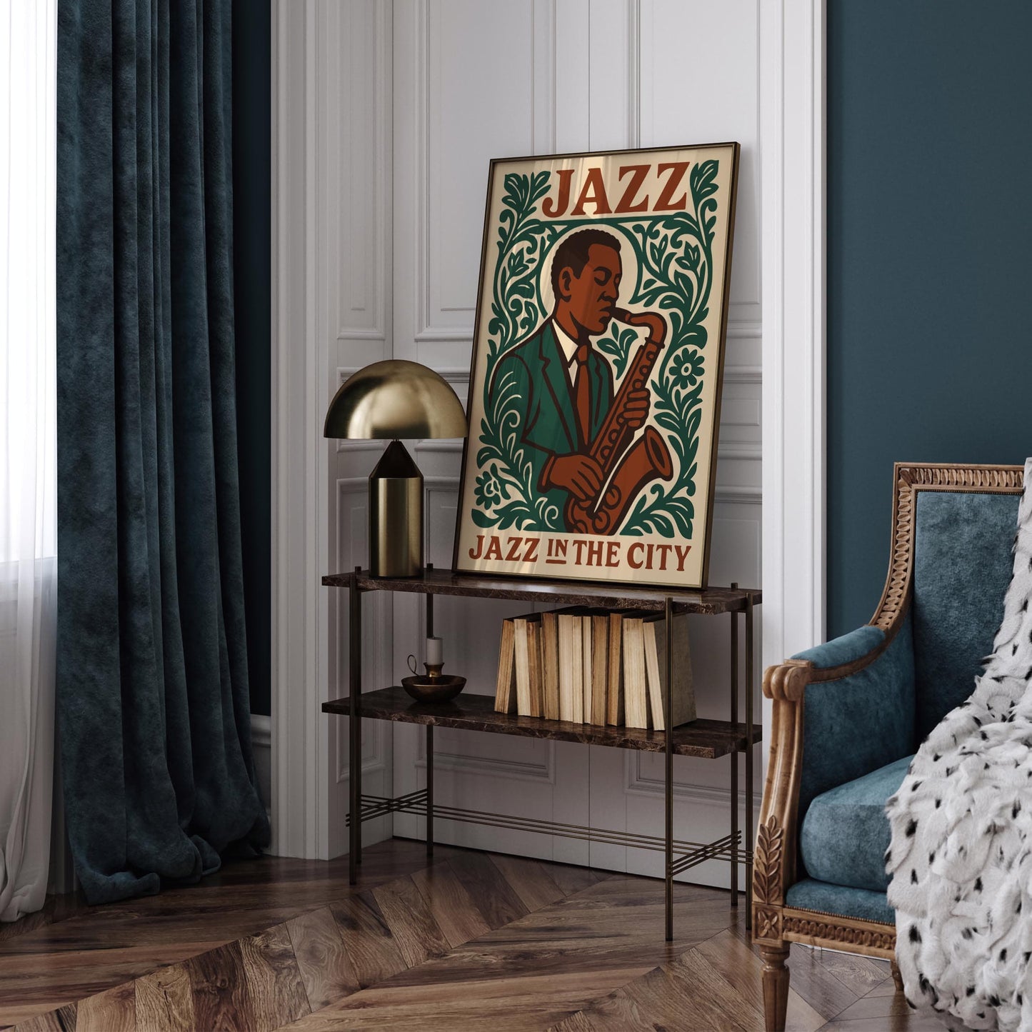 Jazz In The City Poster - Musician Portrait Wall Art