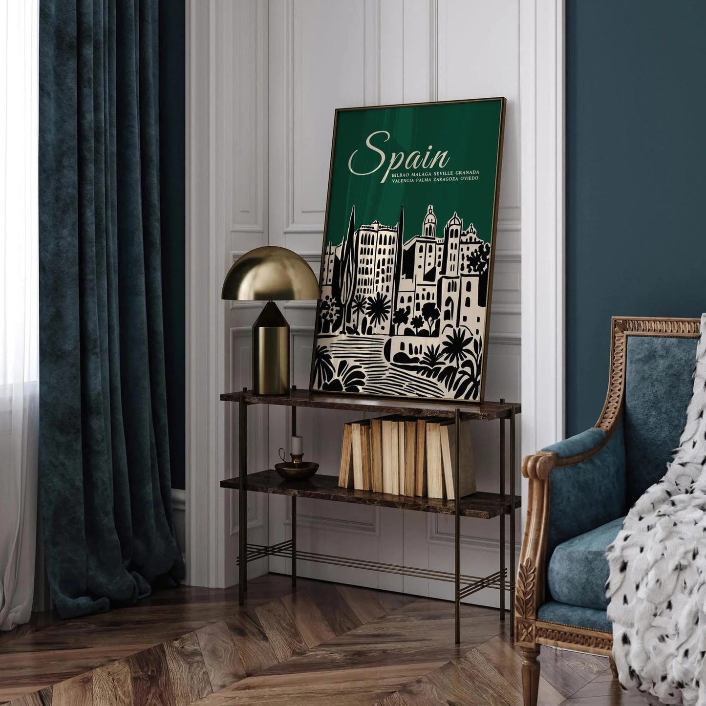 Spain Green Travel Art Print - Spanish Wall Decor