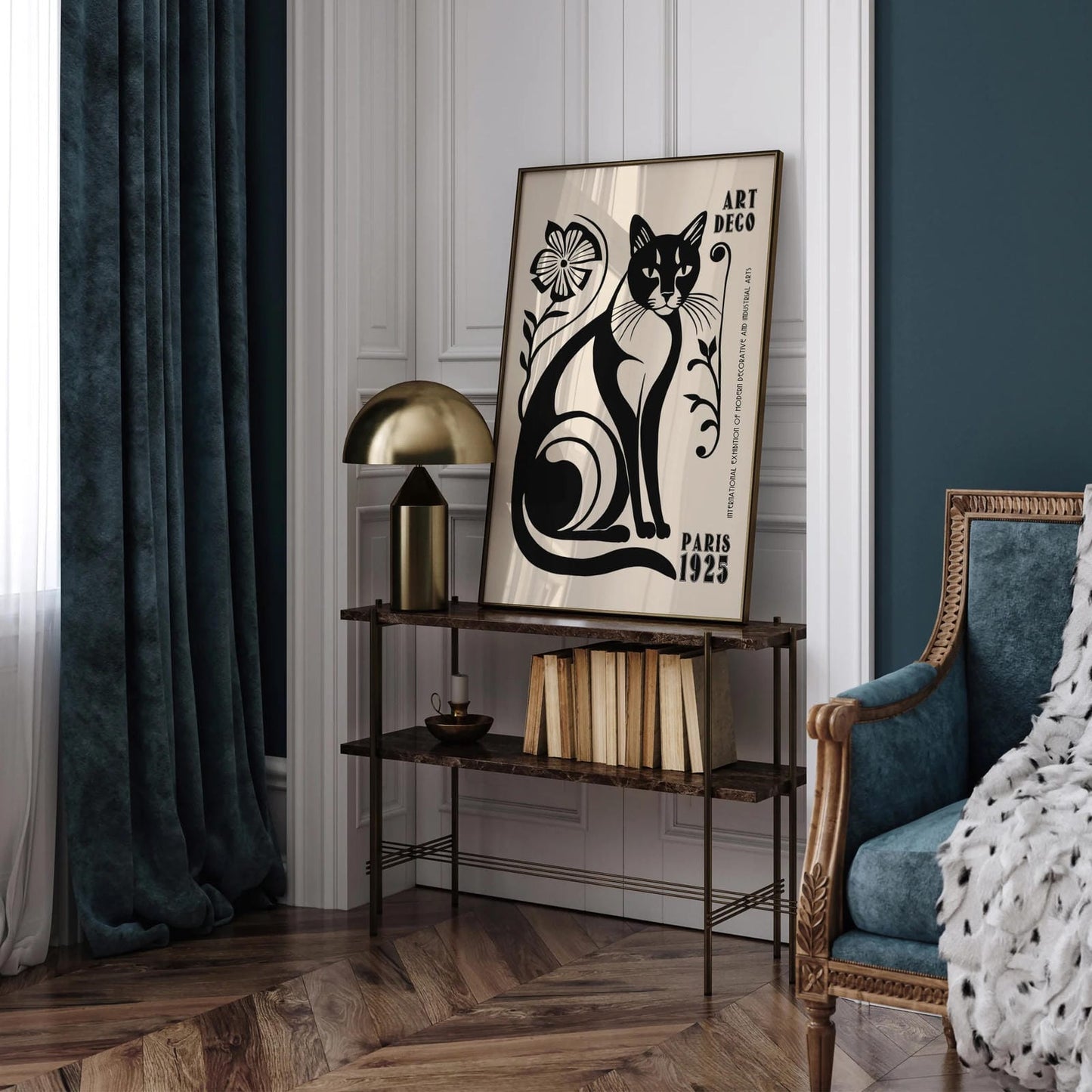 Art Deco Cat Paris 1925 Poster
