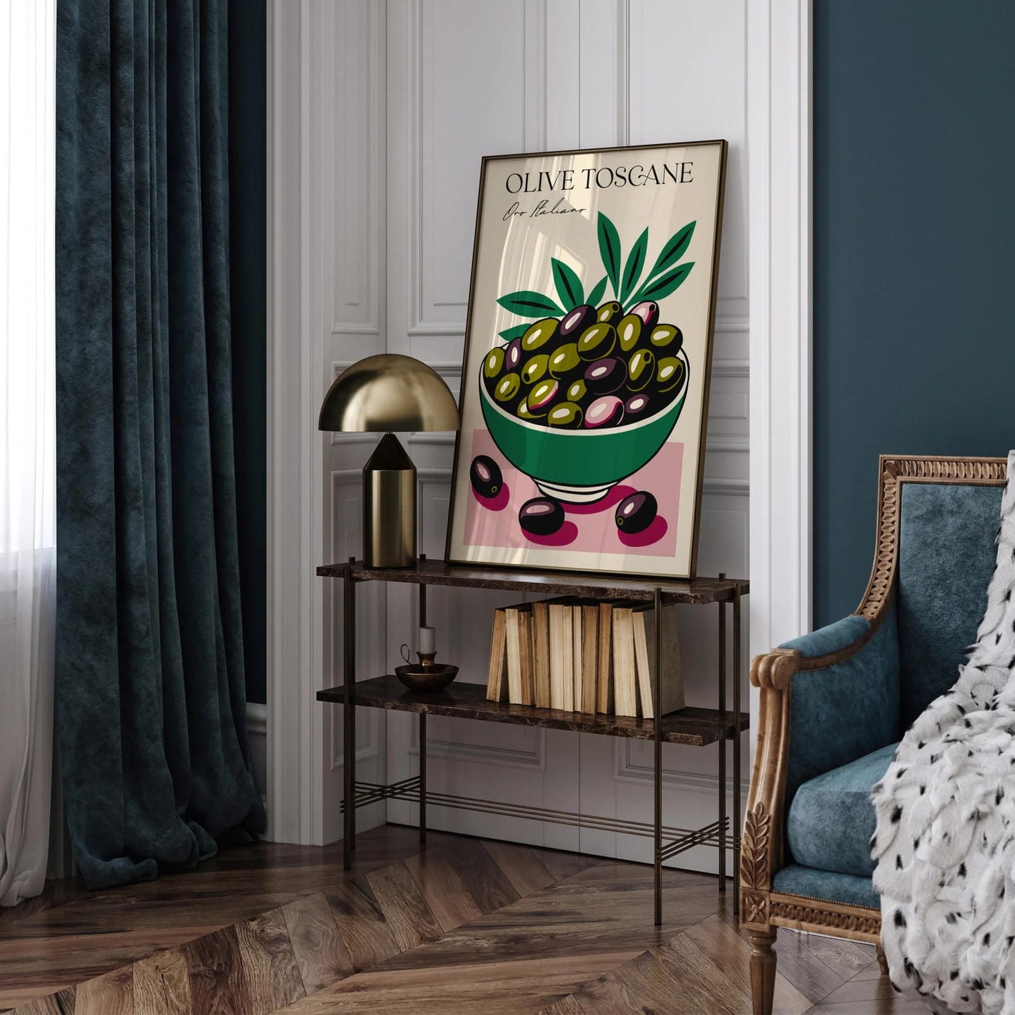 Retro Olive Toscane Kitchen Art Print