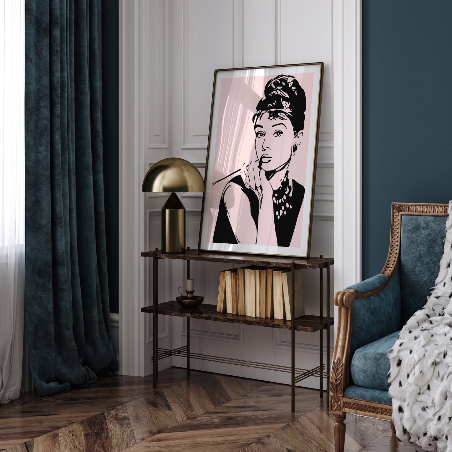 Audrey Hepburn Pink Poster