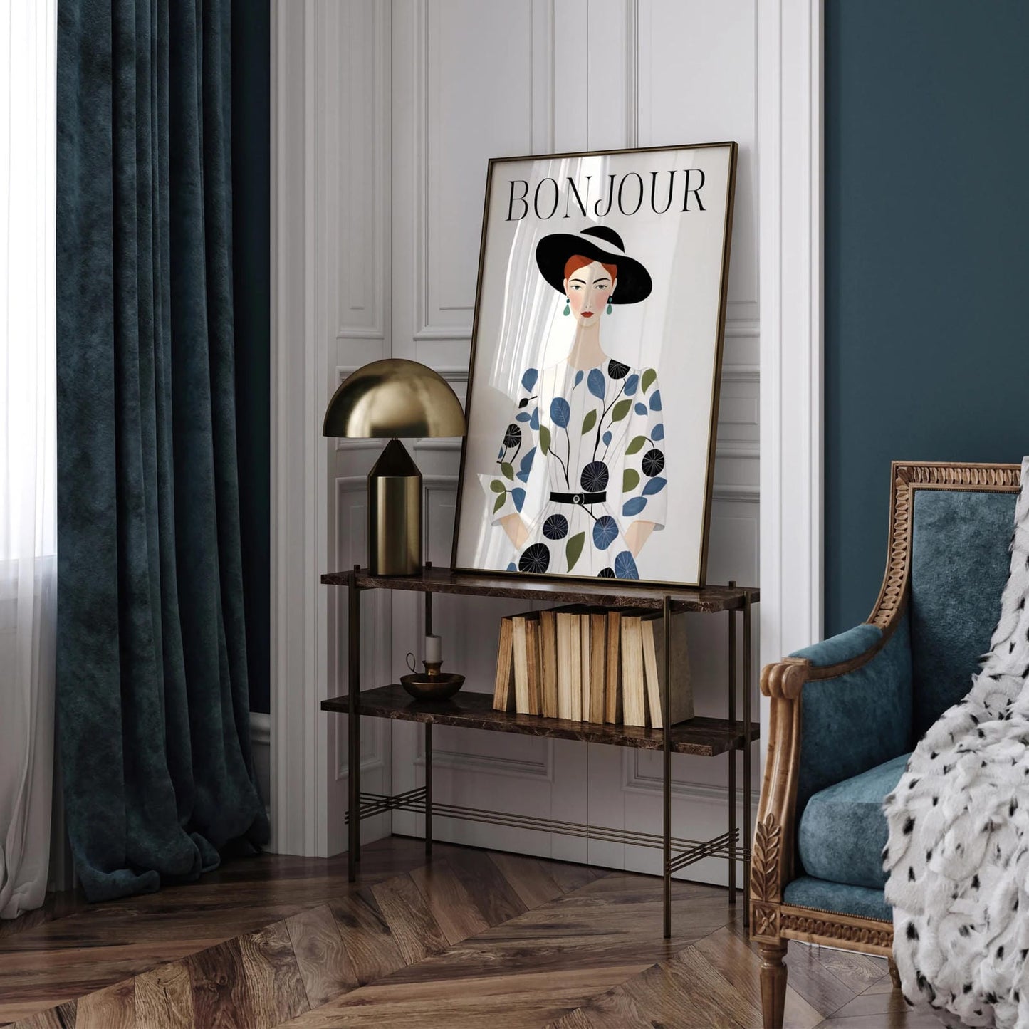 Bonjour French Fashion Vintage Wall Art