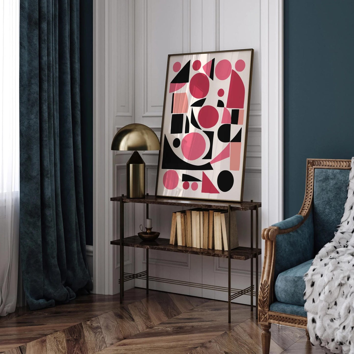Mid Century Modern Geometric Shapes Art Print