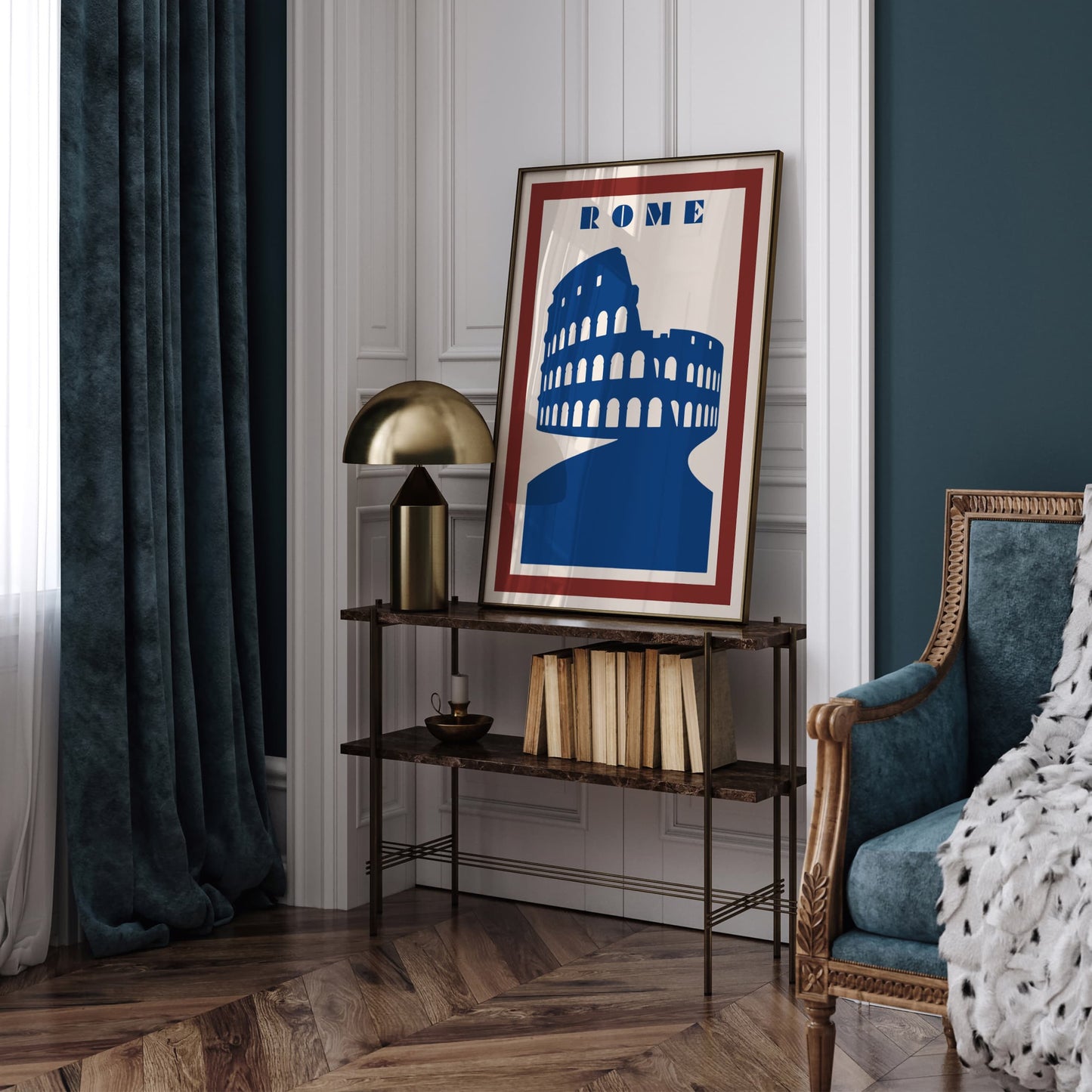 Rome Travel Poster - Retro Minimalist Wall Art