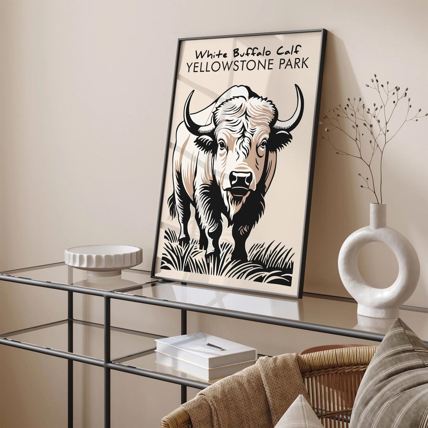 White Buffalo Calf Yellowstone Park 2024 Art Print