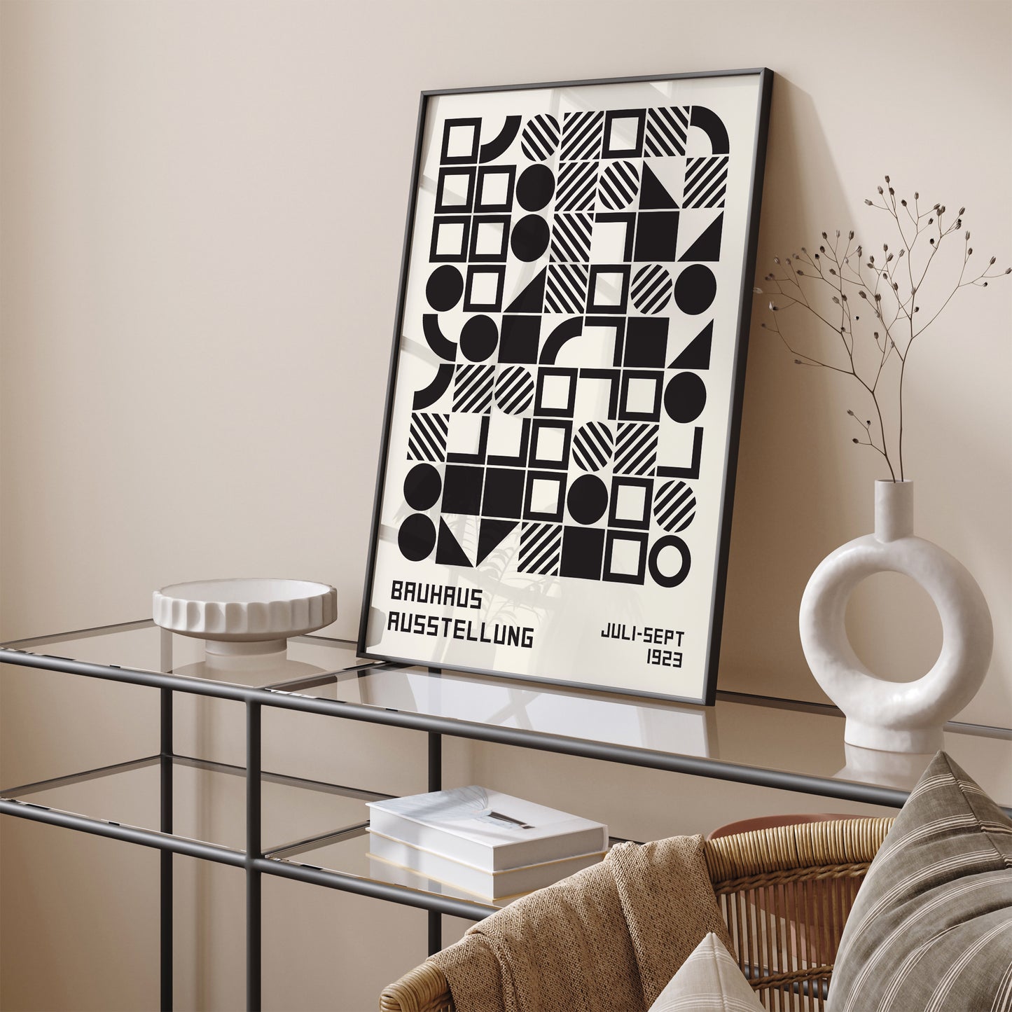 Bauhaus 1923 Black and White Poster