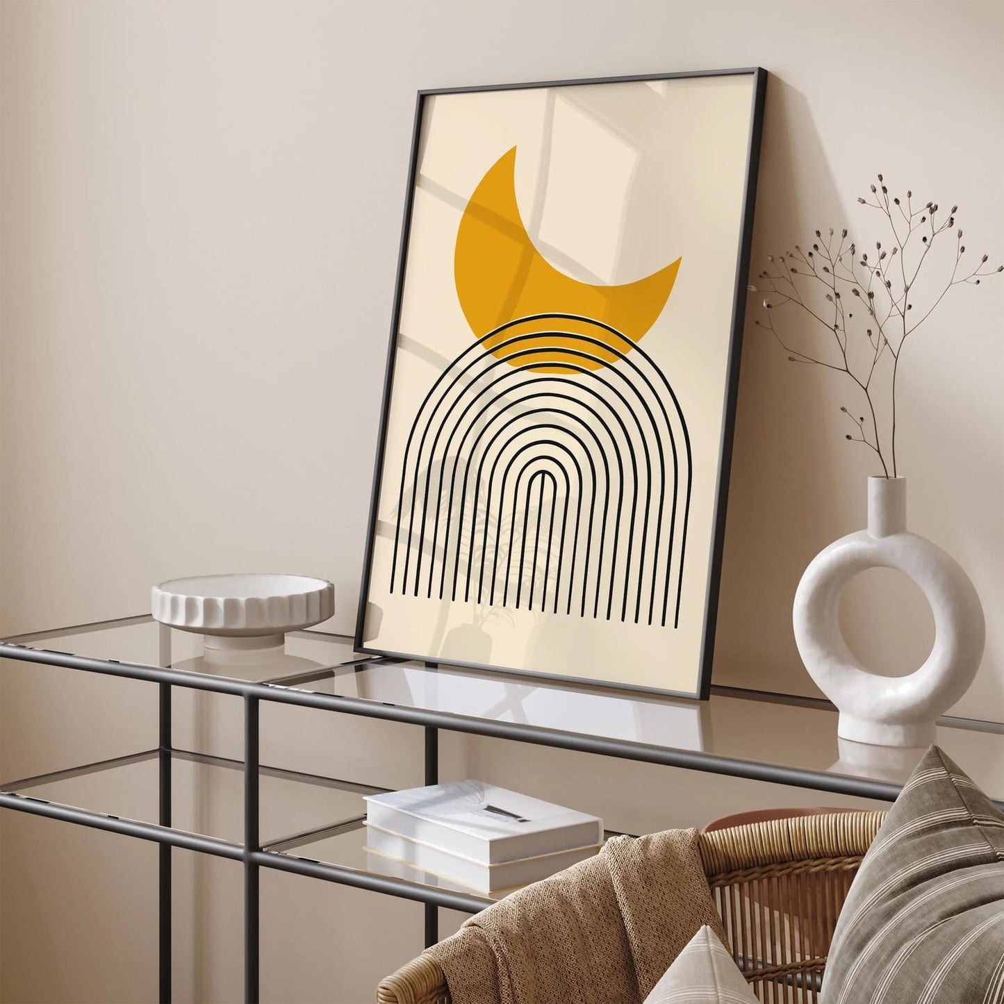 Modern Moon and Arches Art Print