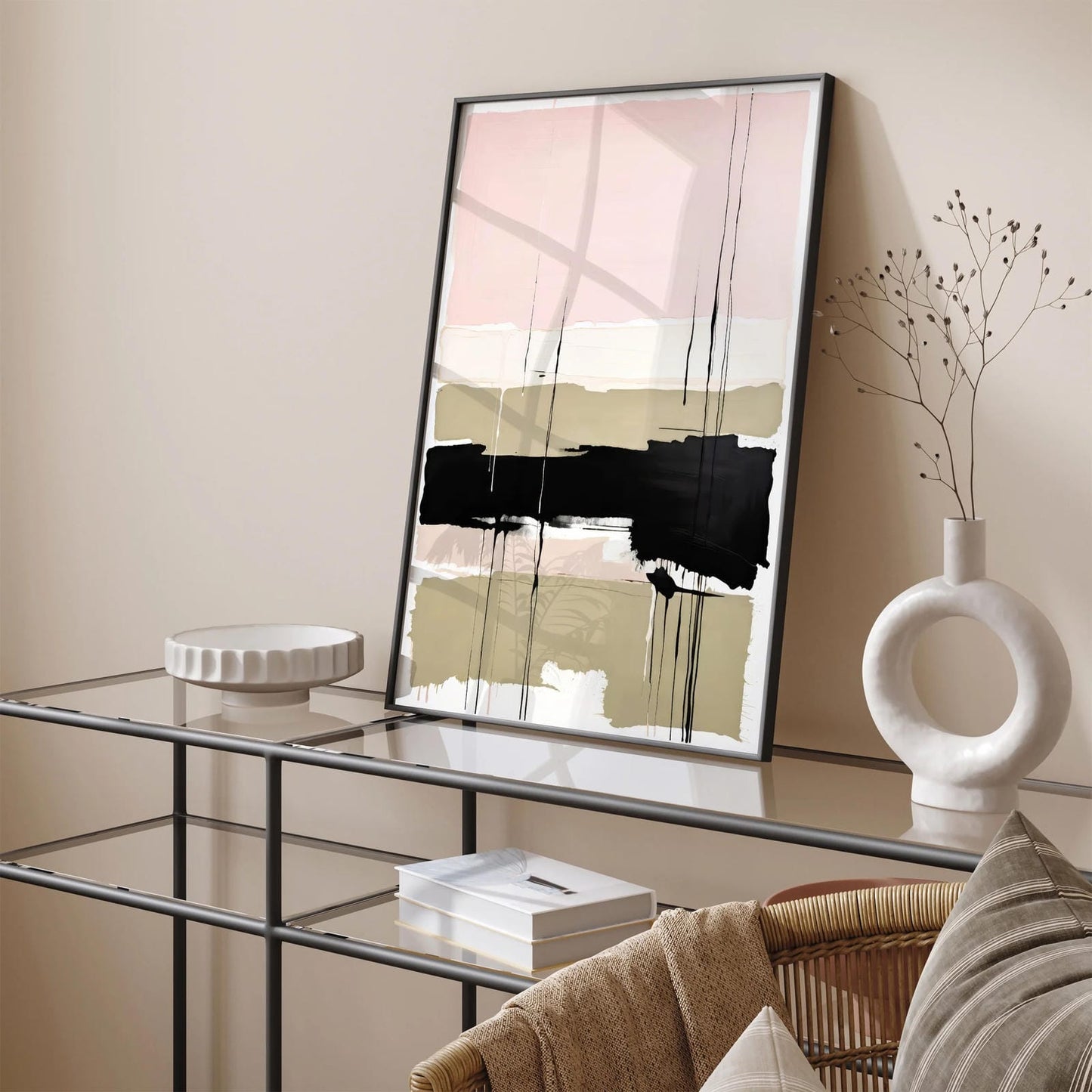 Abstract Pastel Pink Wall Art for Unique Home Decor