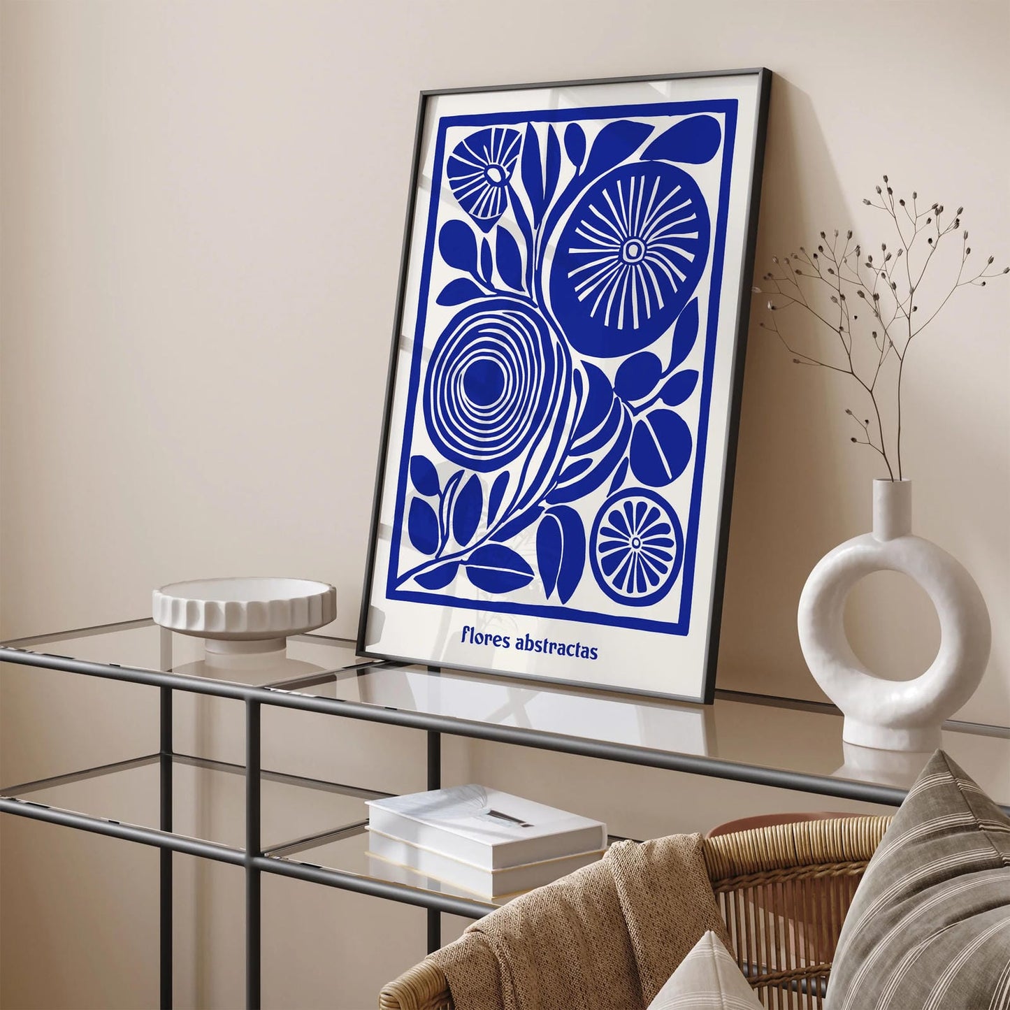 Flores Abstractas Blue Poster