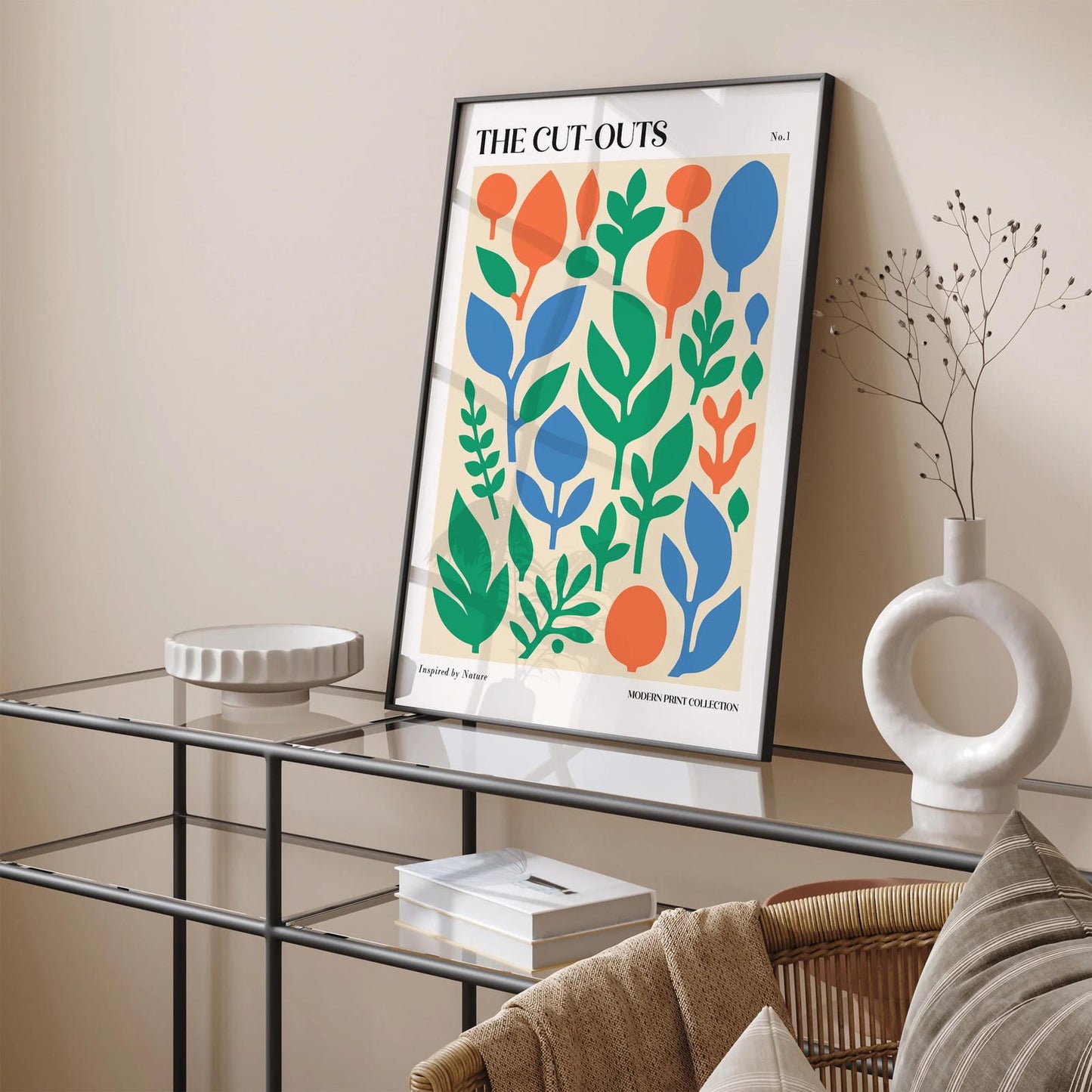Chic French Botanical Papercut Print