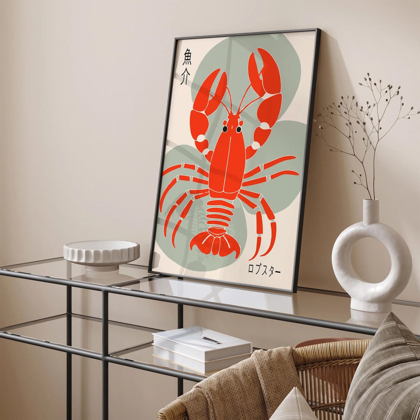 Seafood Lobster Japanese Art Print 2025