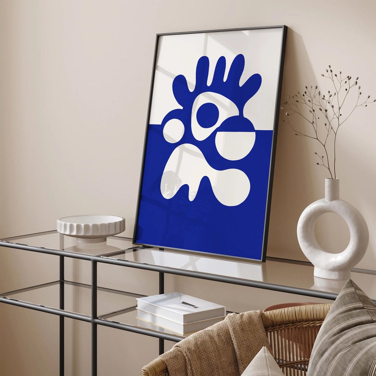 Blue and White Abstract Modern Print 2025
