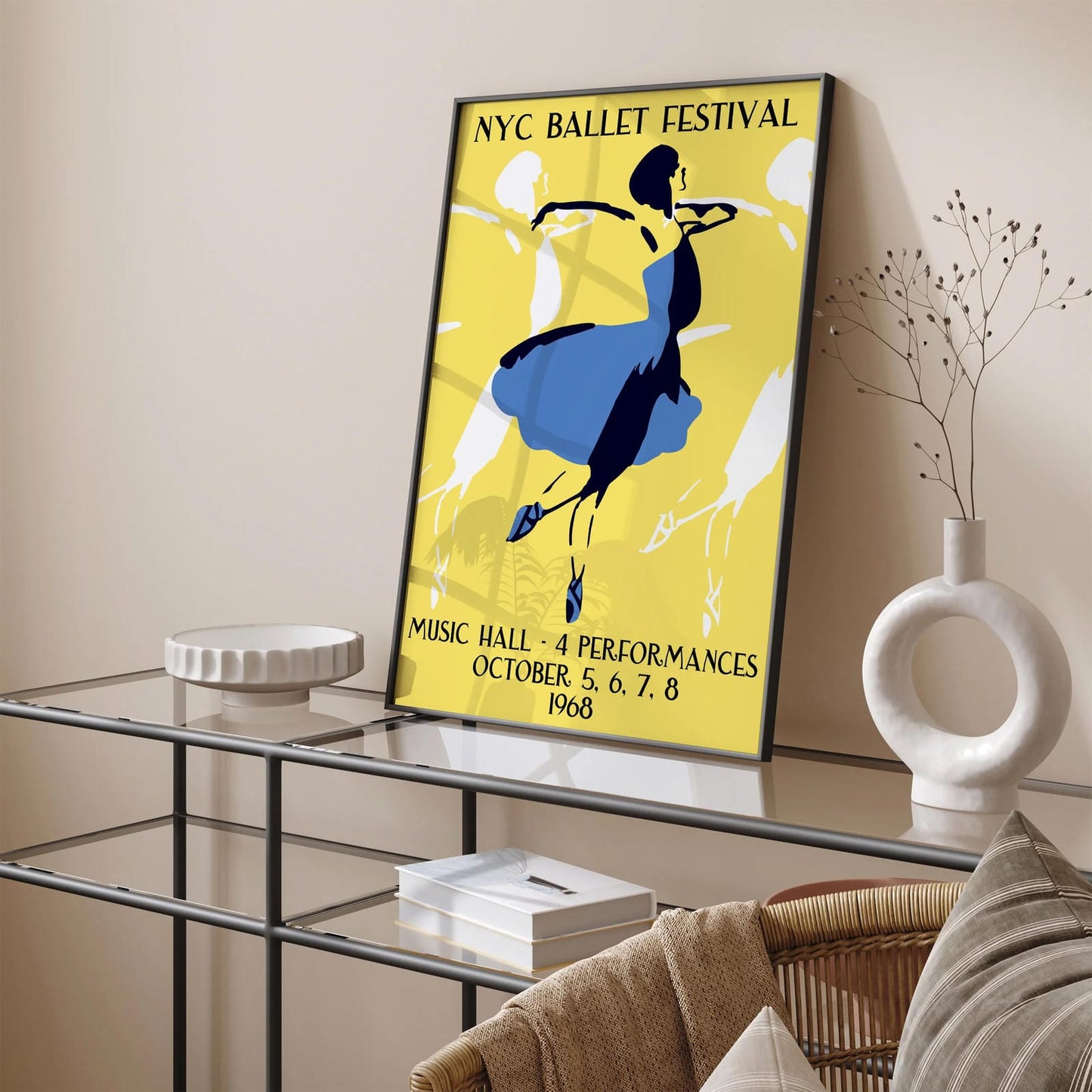 NYC Ballet Festival Yellow Wall Art