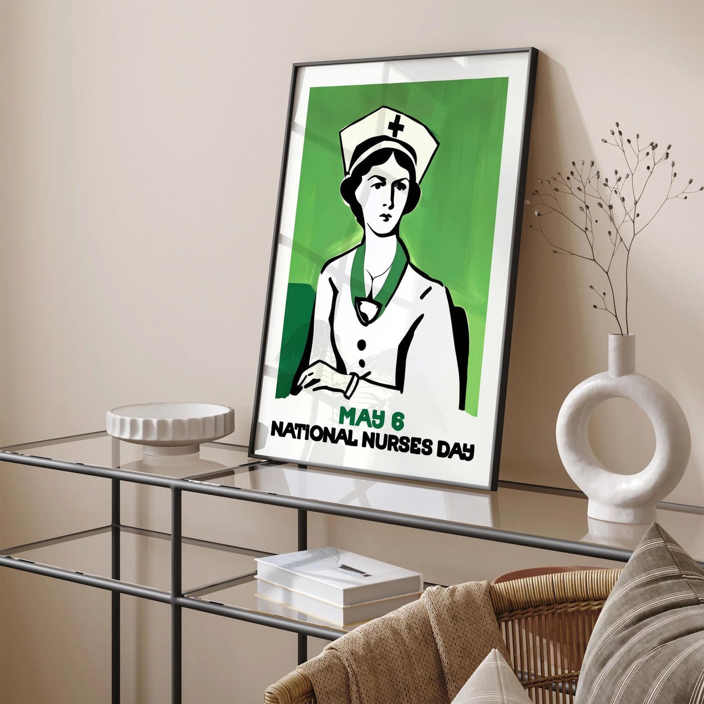 National Nurses Day Green Art Print