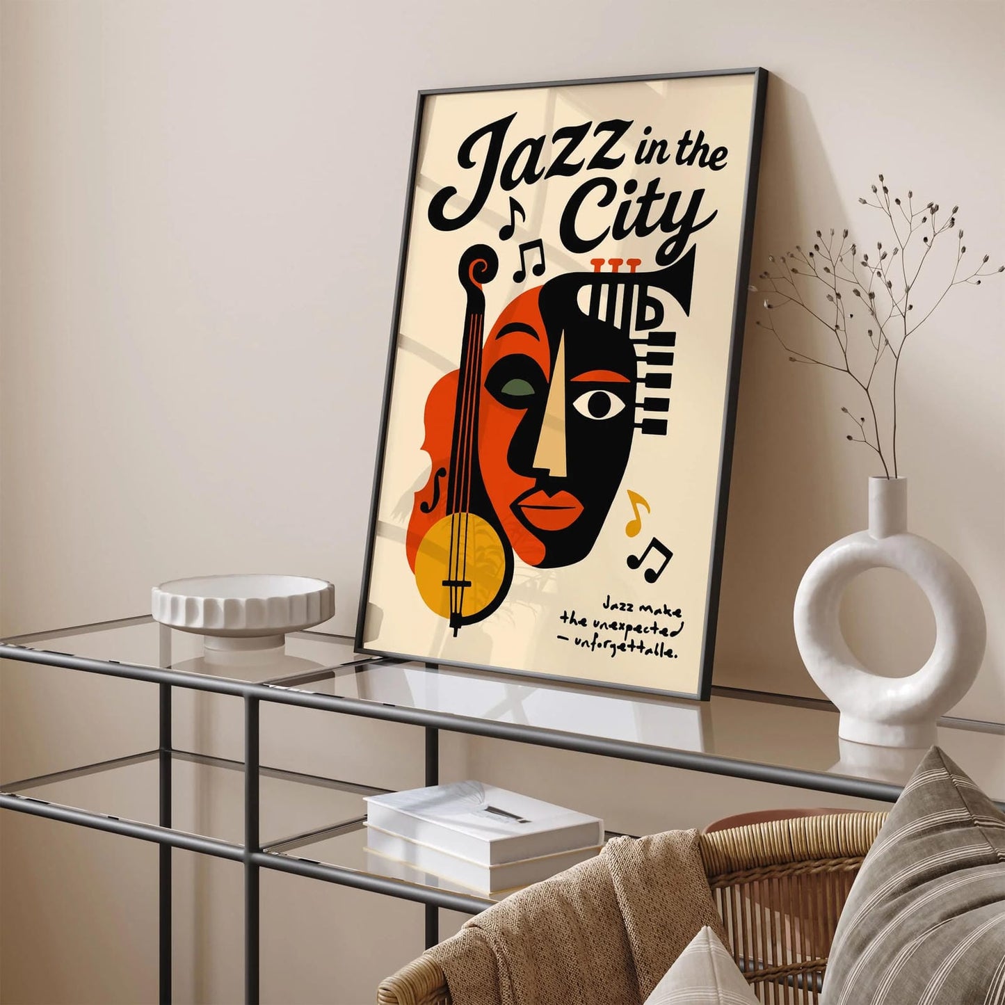 Jazz Music Poster - Cubism Style Wall Art